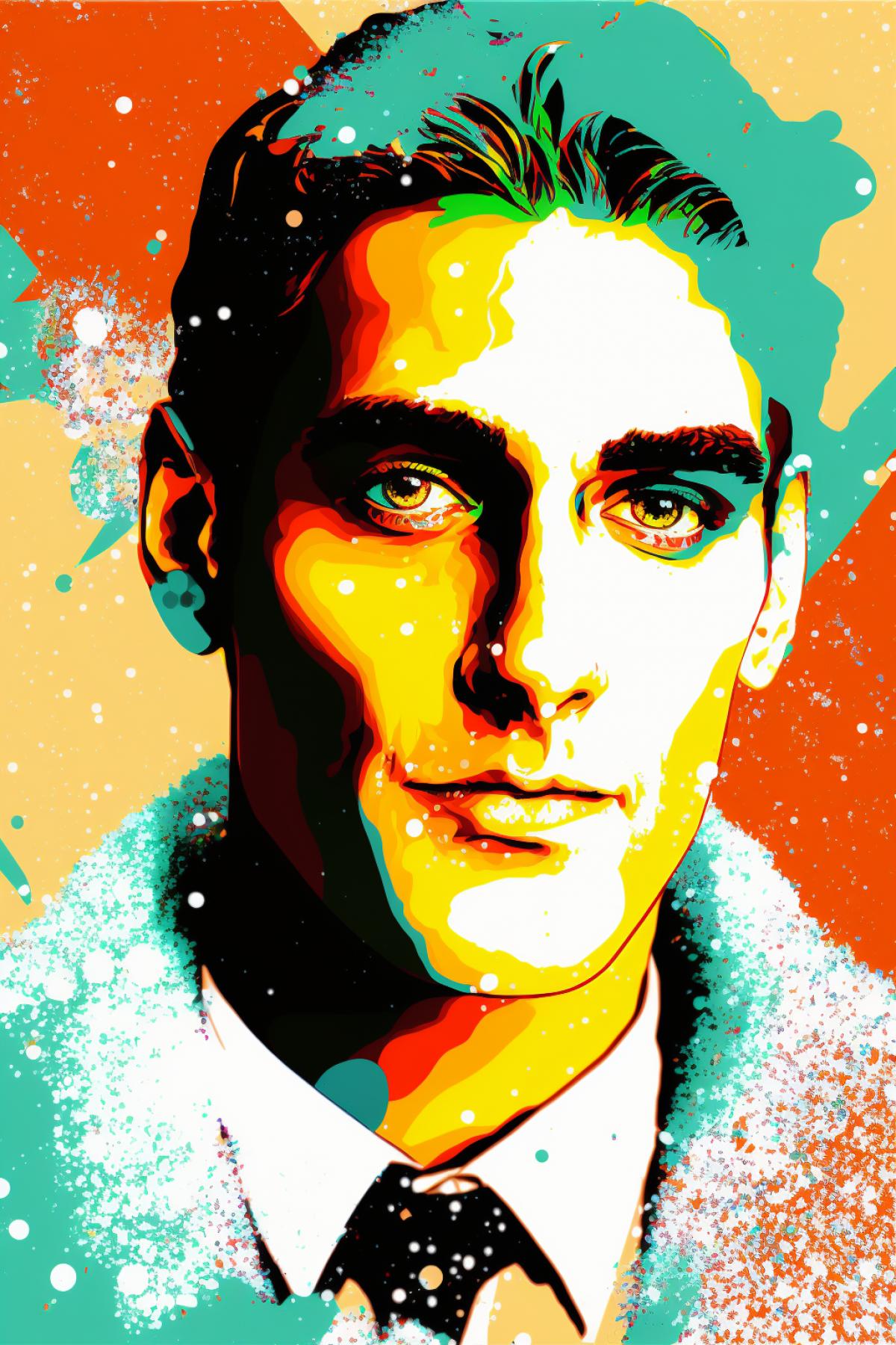 portrait man in the style of pop art. New Year.