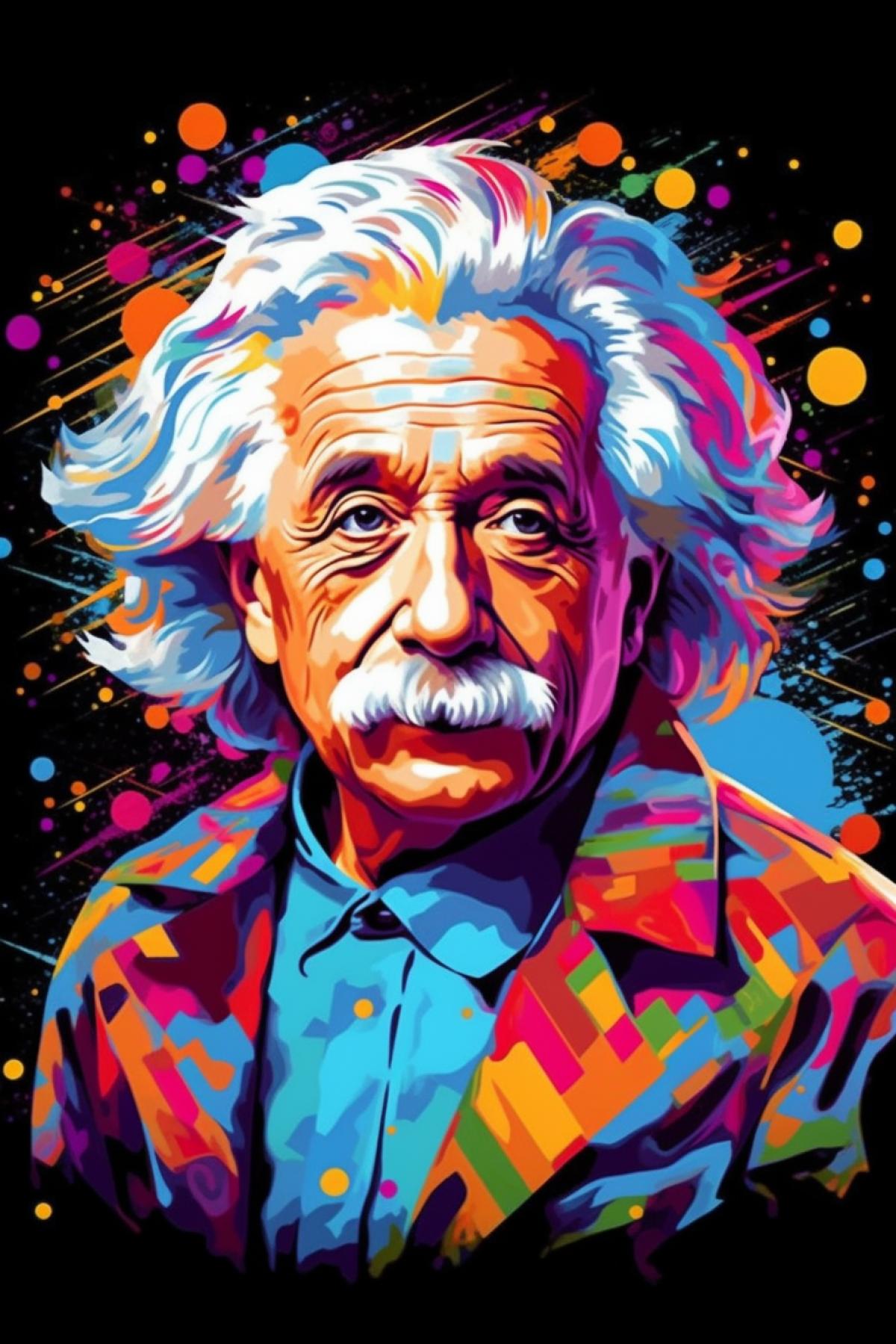 portrait of Einstein in pop art style