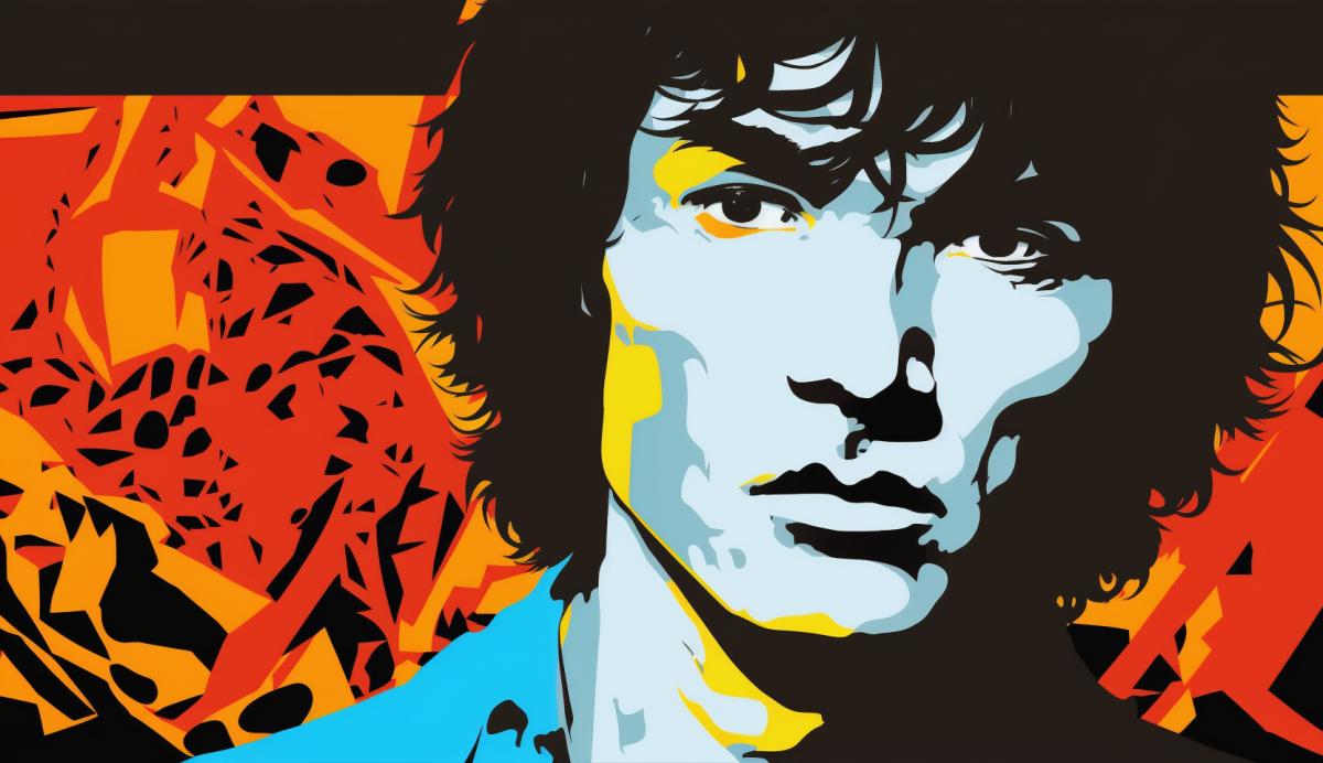 Viktor Tsoi, portrait in pop art style.