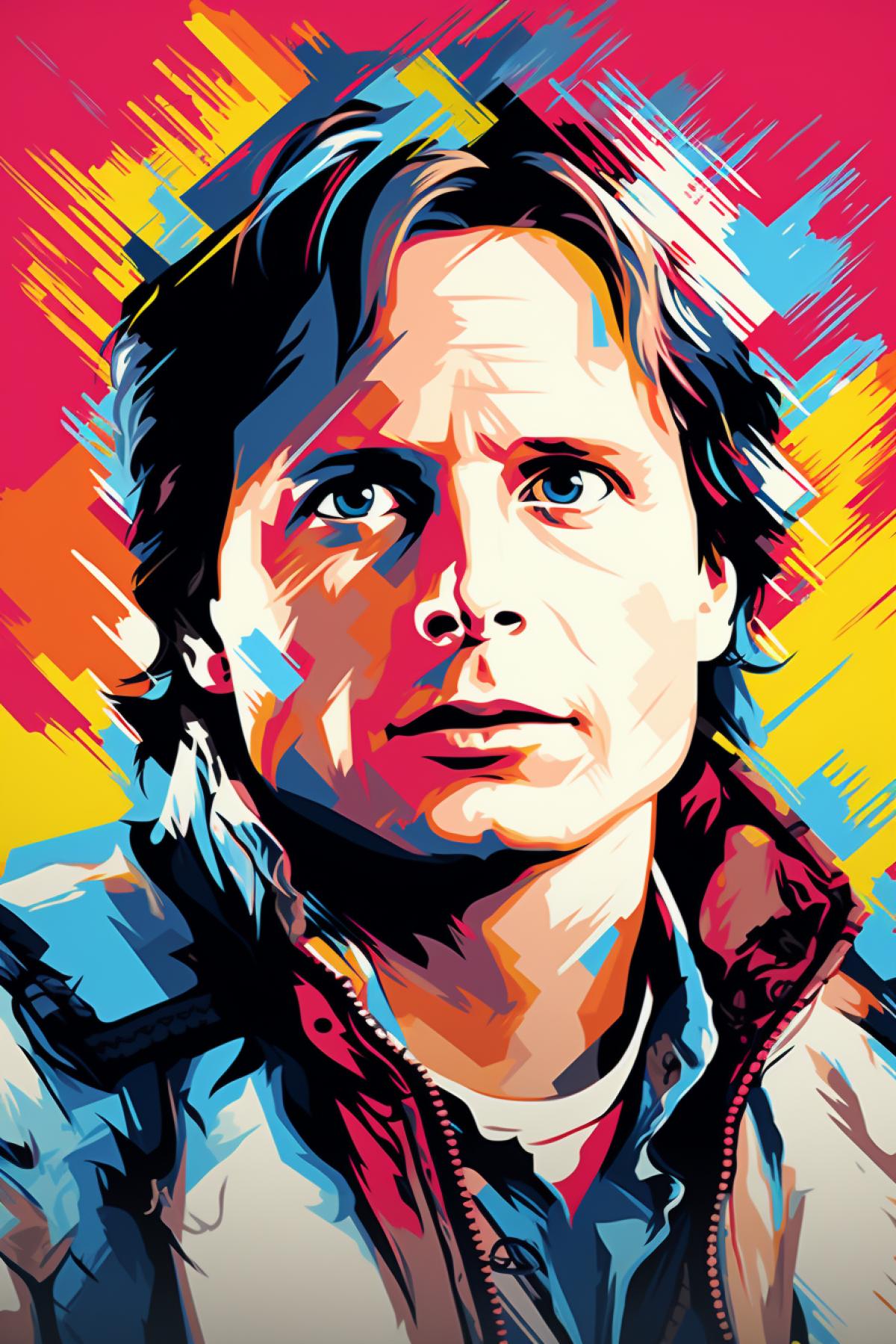 Marty mcfly of back to the future pop art portrait in epic 4k