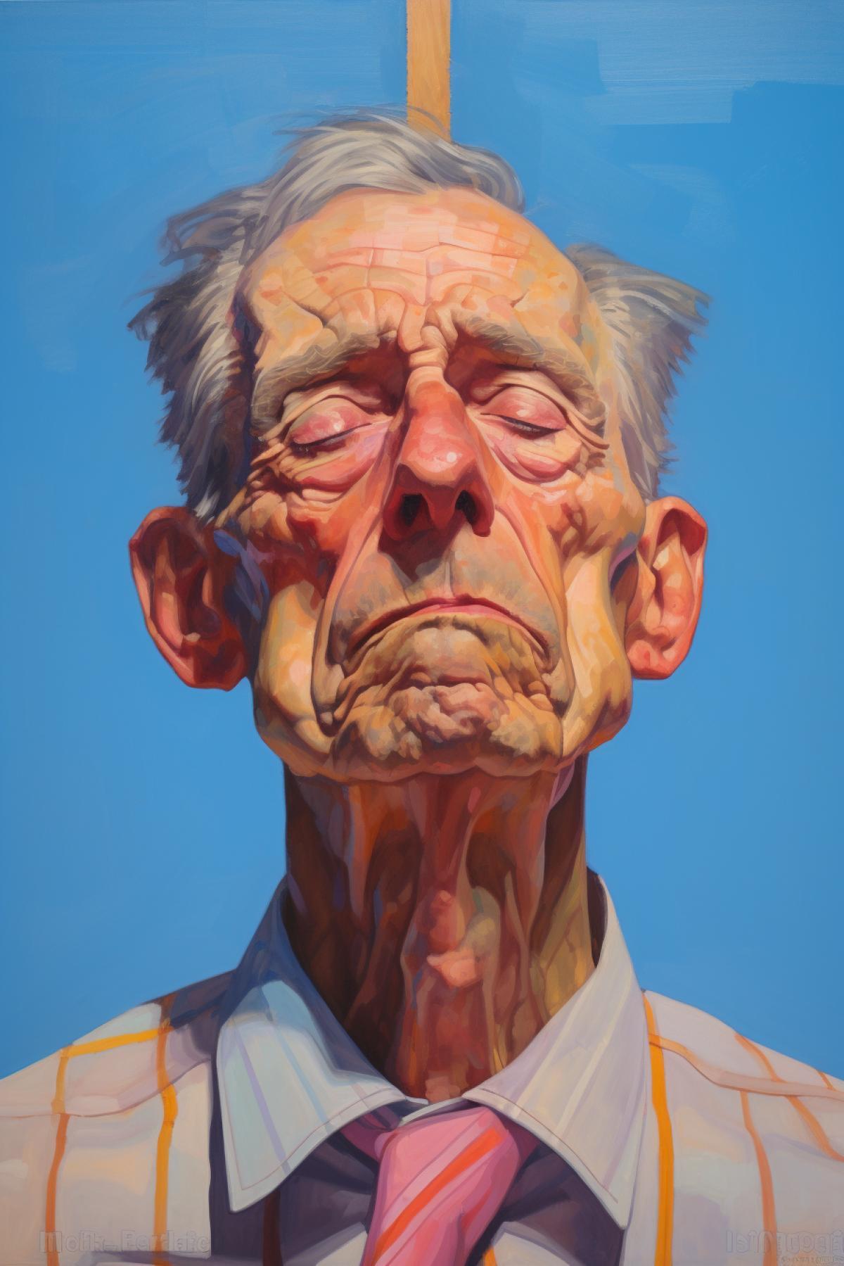 Portrait of a Man in the Style of Wayne Thiebaud