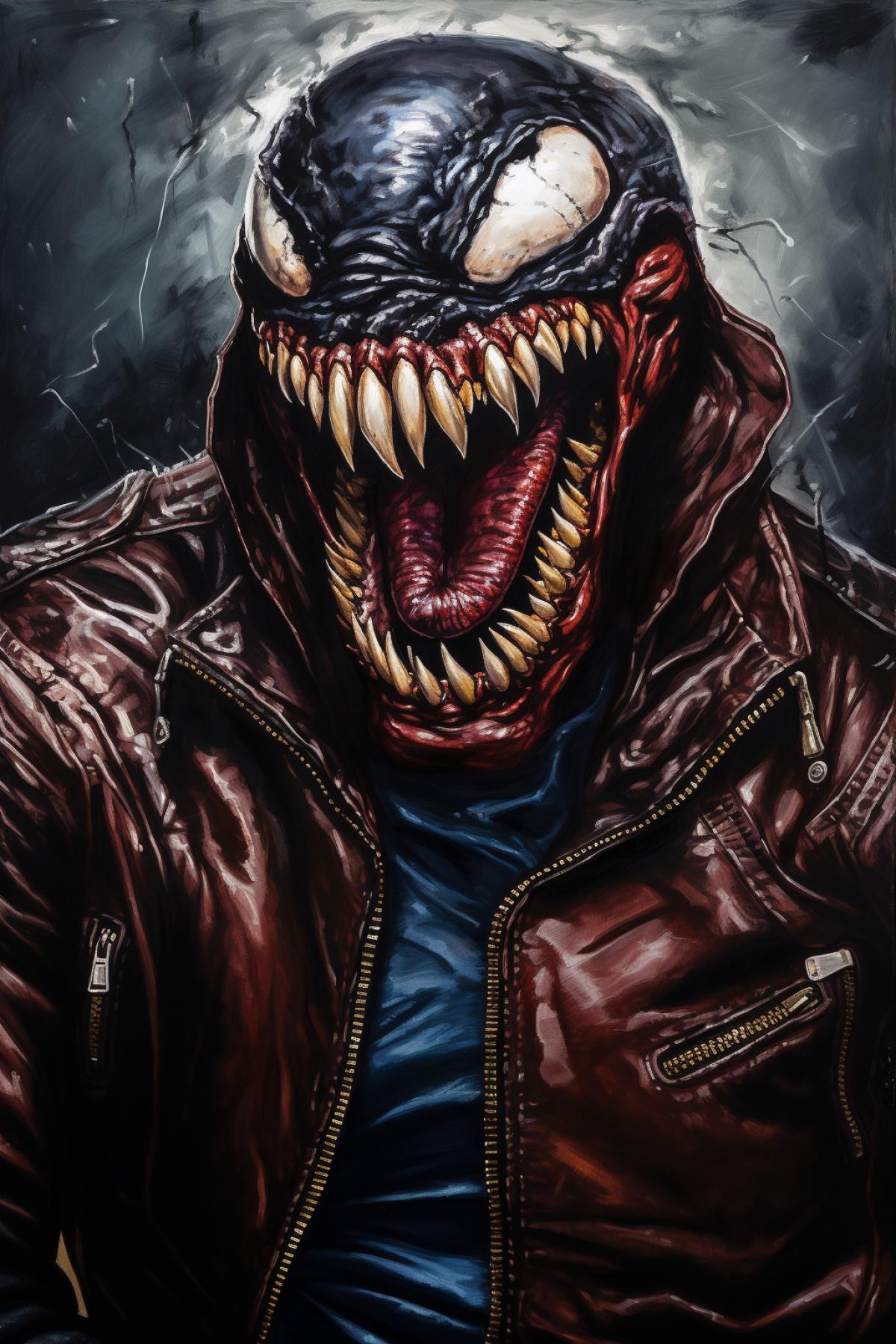 pop art portrait, Venom, rock, leather