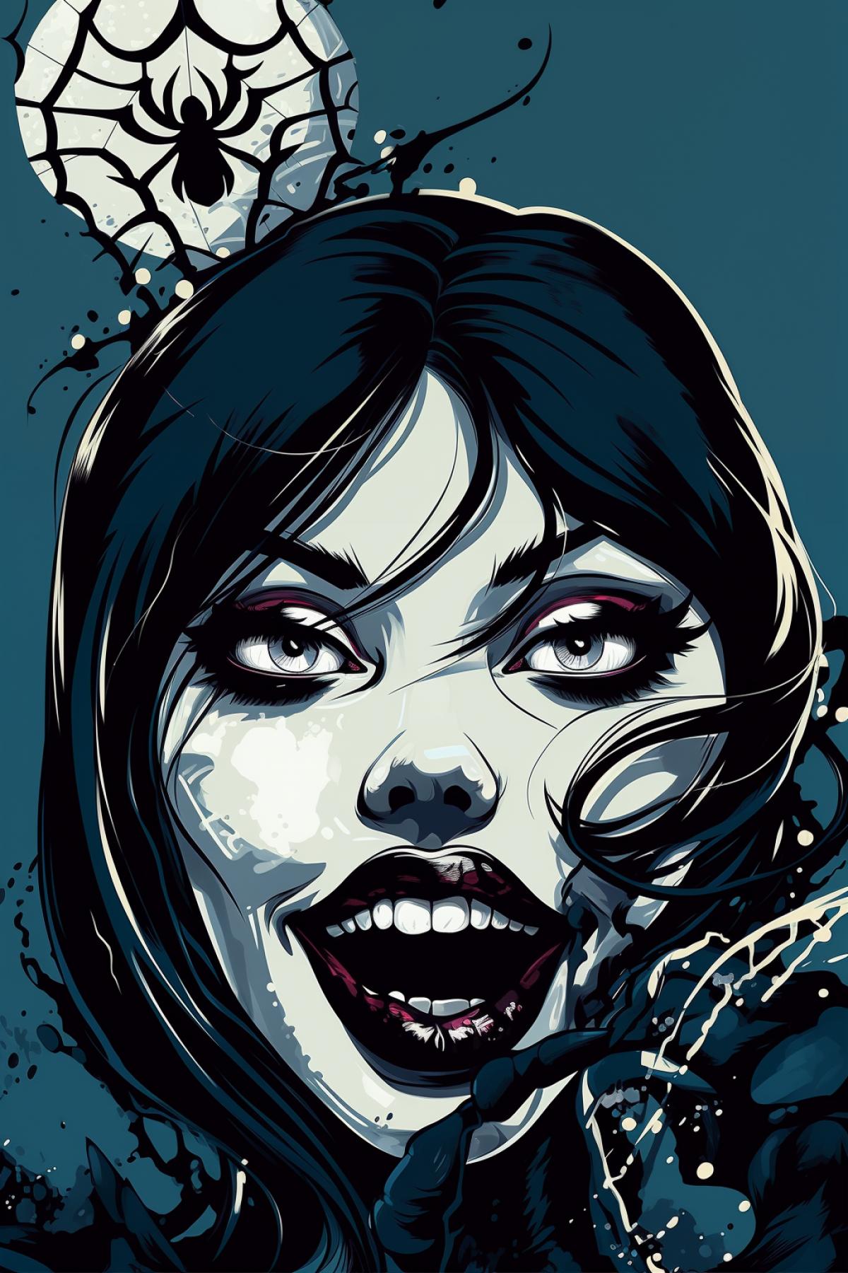 pop art portrait, Venom, gothic style