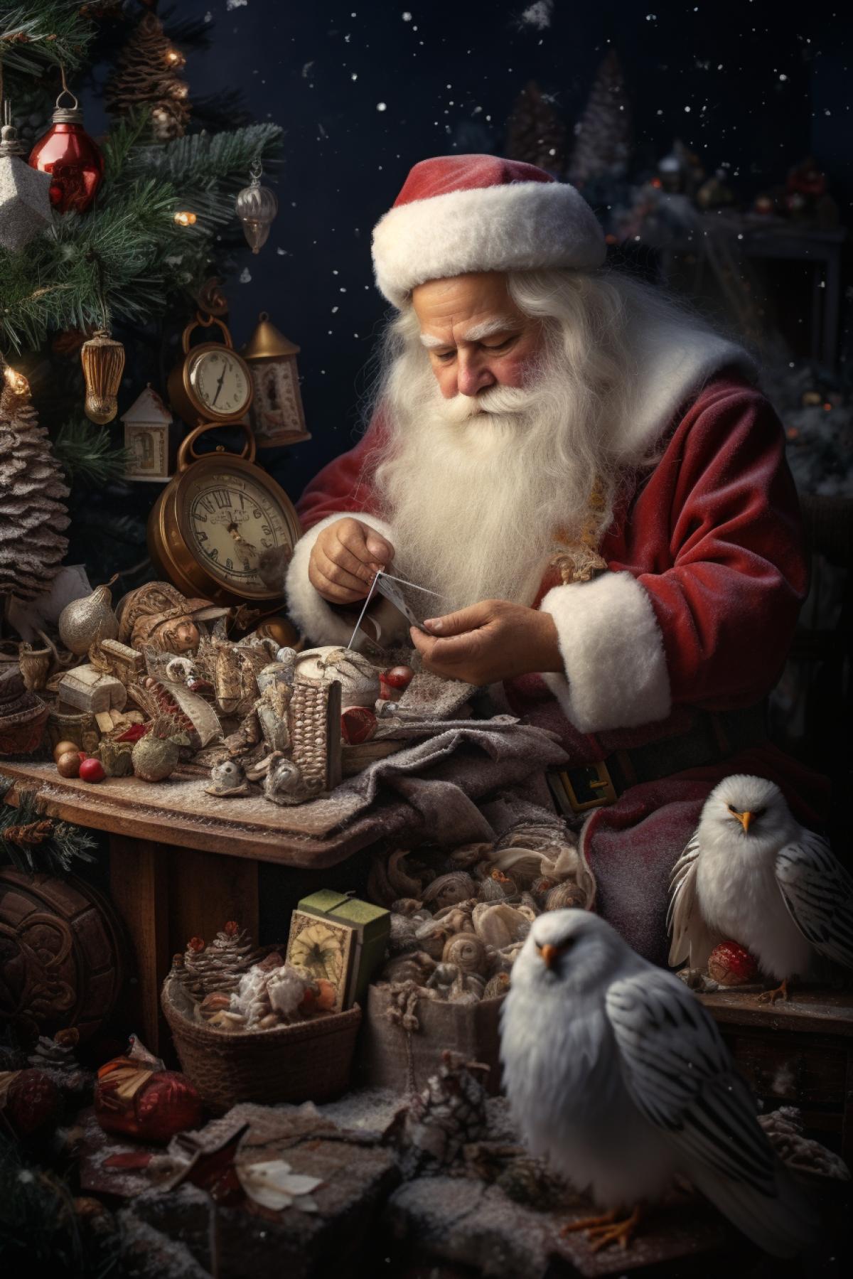 Santa Claus is preparing for Christmas, the elves are making gifts