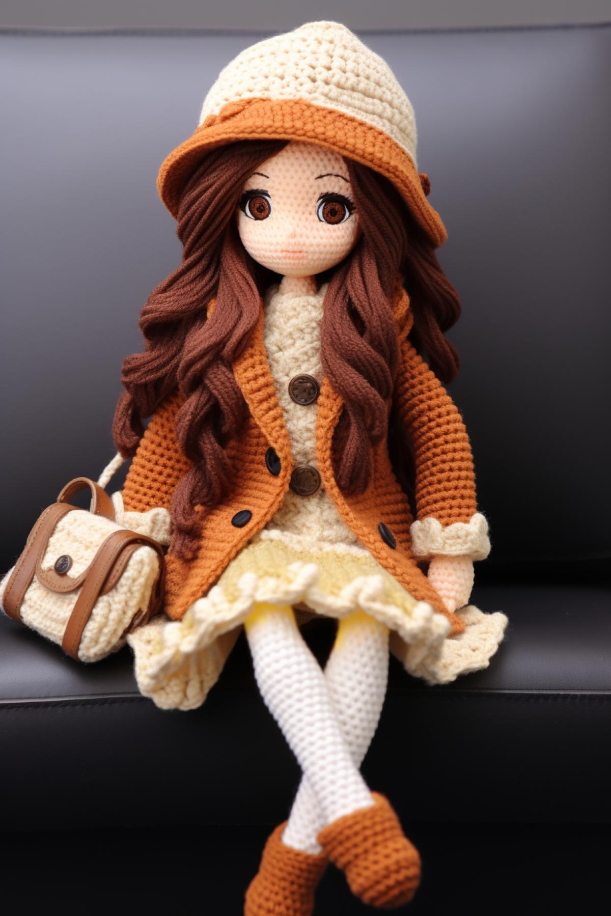 Knitted young beautiful lady
