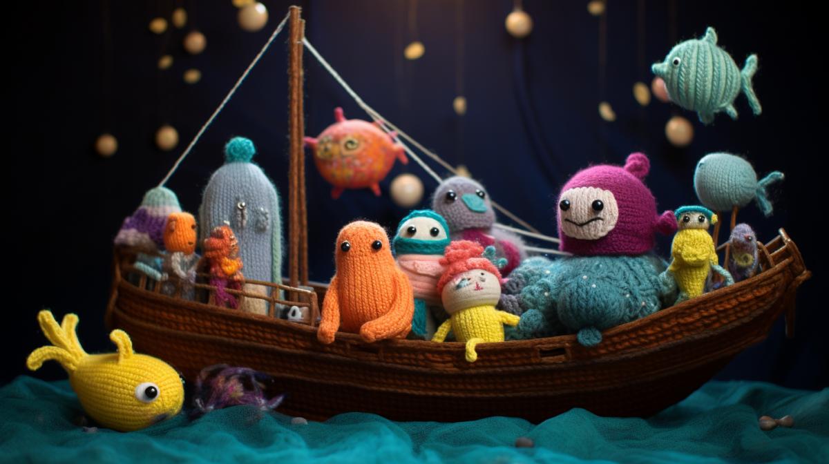 Knitted toy universe, all things knitted, knitted world