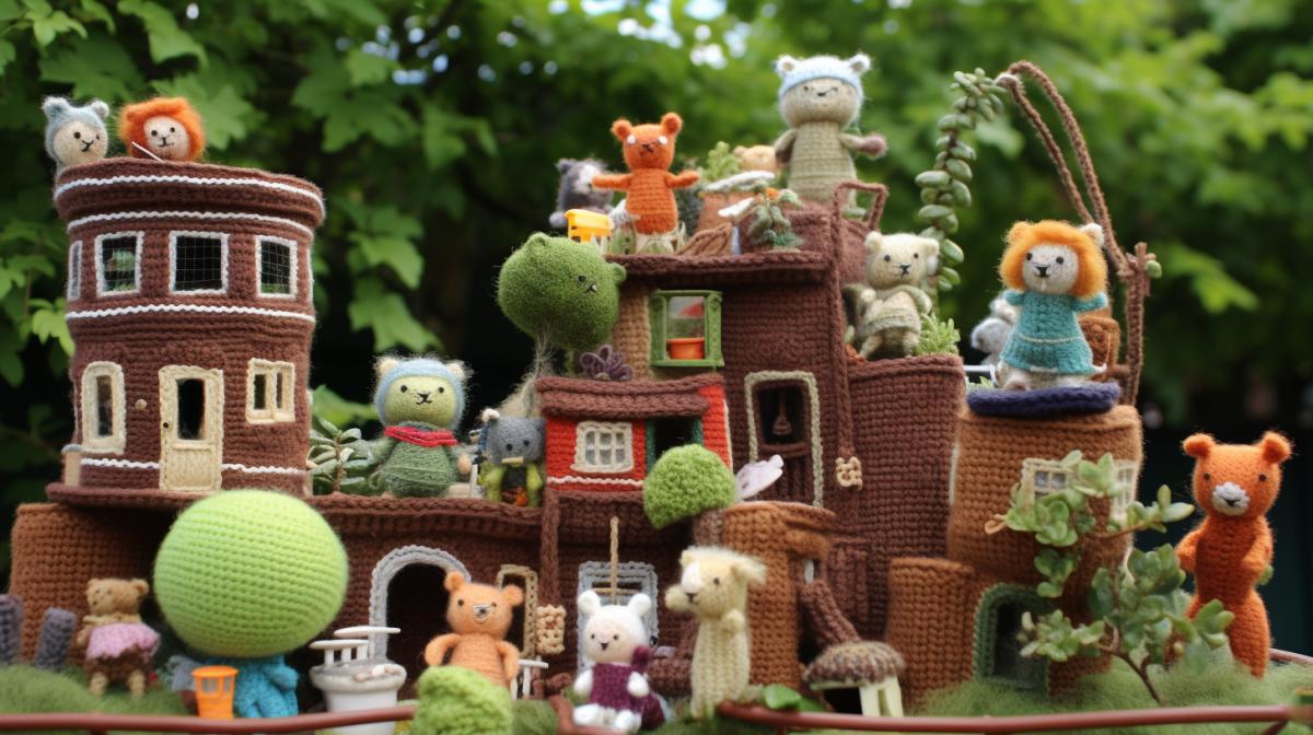 Knitted toy world, everything is knitted