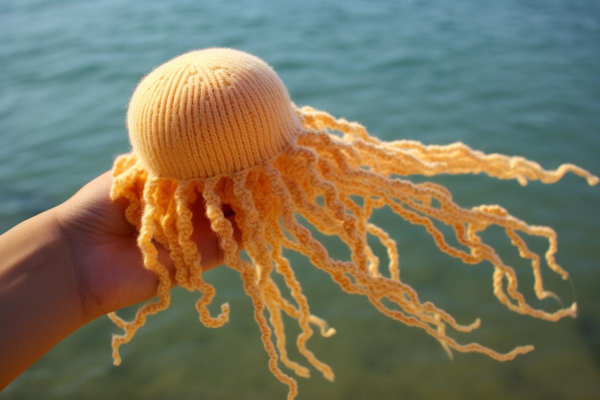 Knitted toy jellyfish