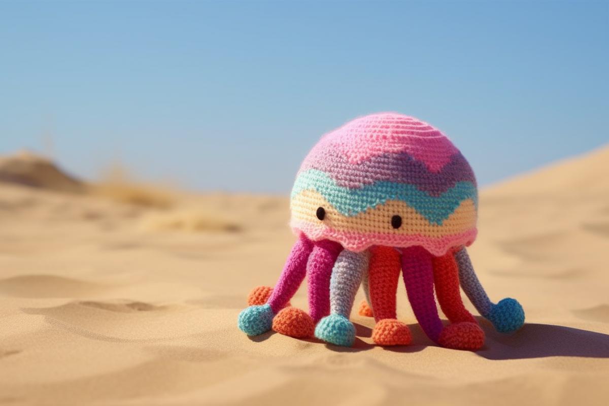 Knitted toy jellyfish