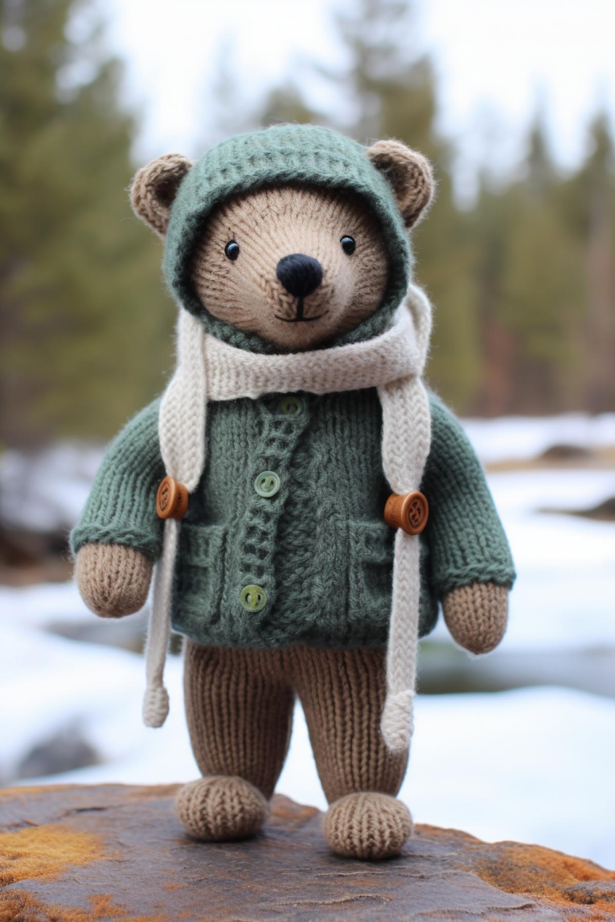 Knitted toy the cutest bear in the world