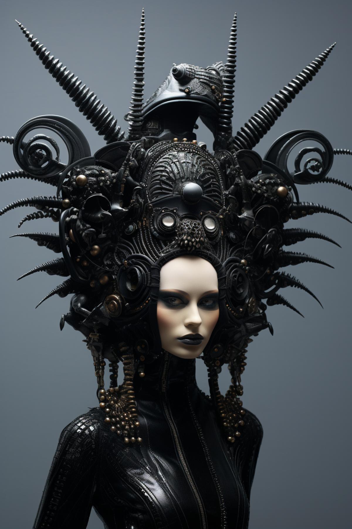 Industrial Periscope: A complex design of a headdress that imitates an industrial periscope, adding extravagance and uniqueness to the look., photo