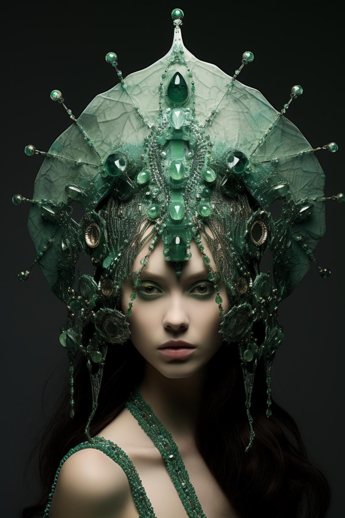 Jade Helmet: A headdress covered with jade elements, creating a jewel-like effect and imparting a mysterious charm.
