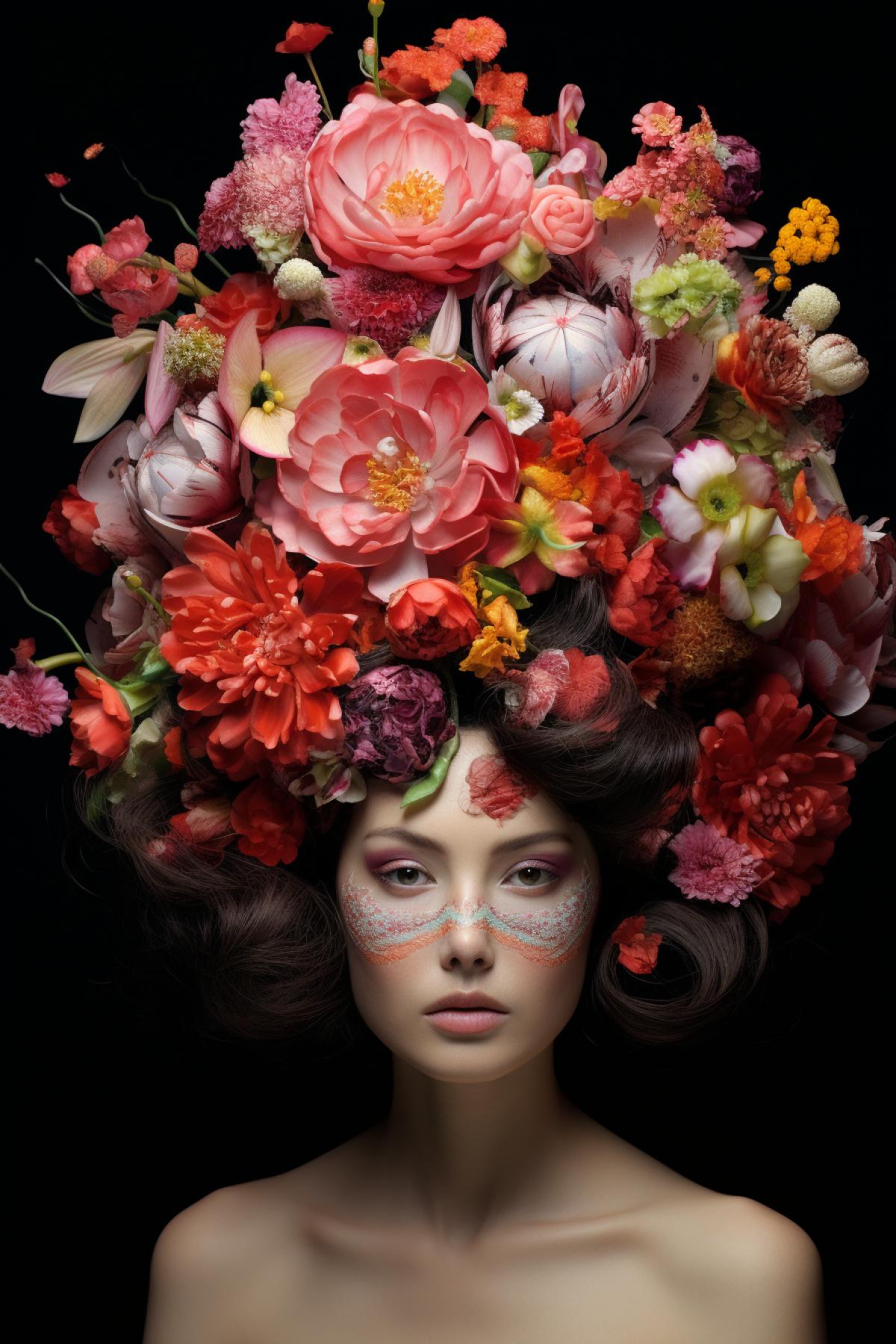 Flower Explosion: A headdress that appears to bloom in an explosion of flowers of various shapes and sizes.