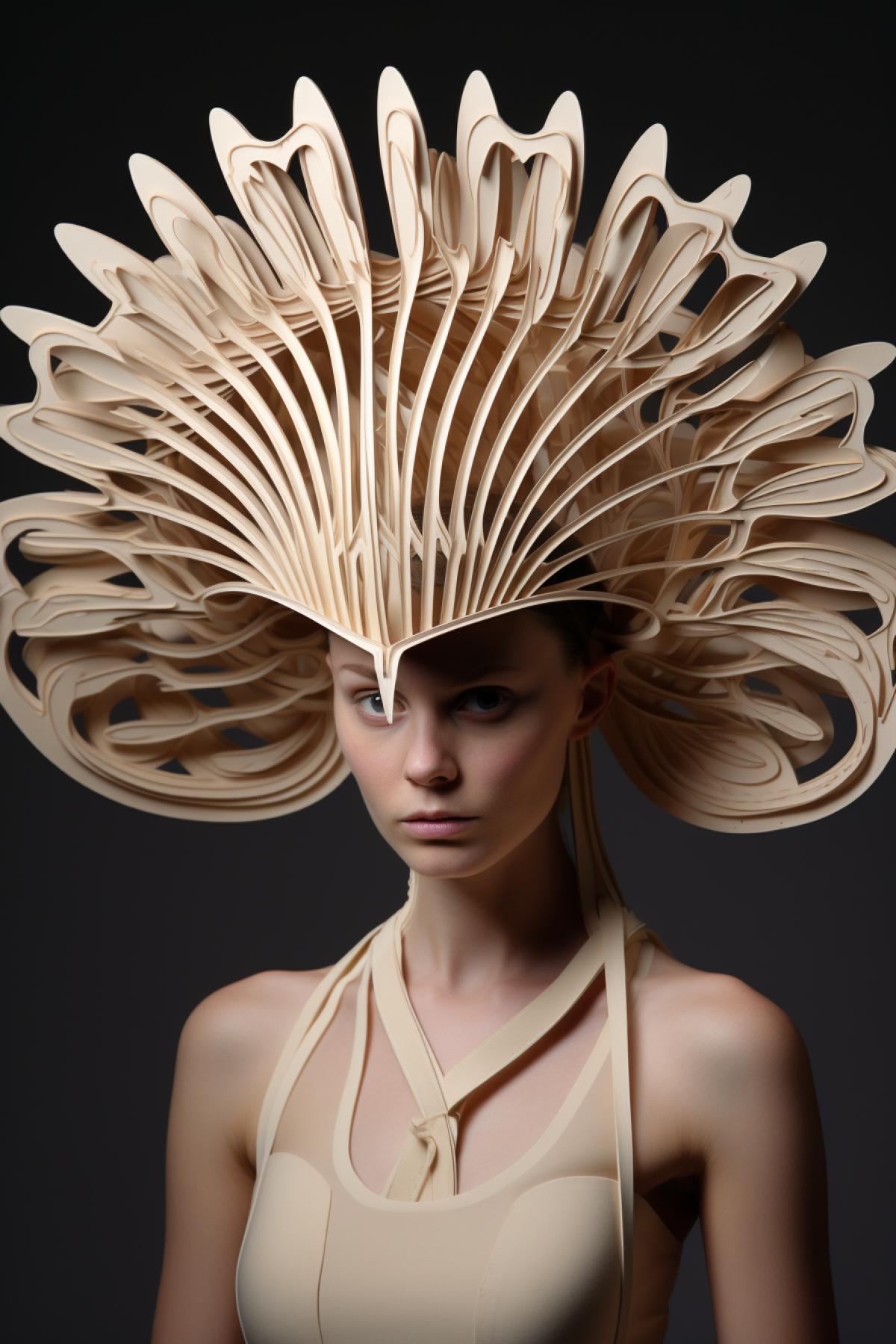 Emotional Fan: A fan-shaped headdress that takes on different shapes depending on the emotional state of the wearer.