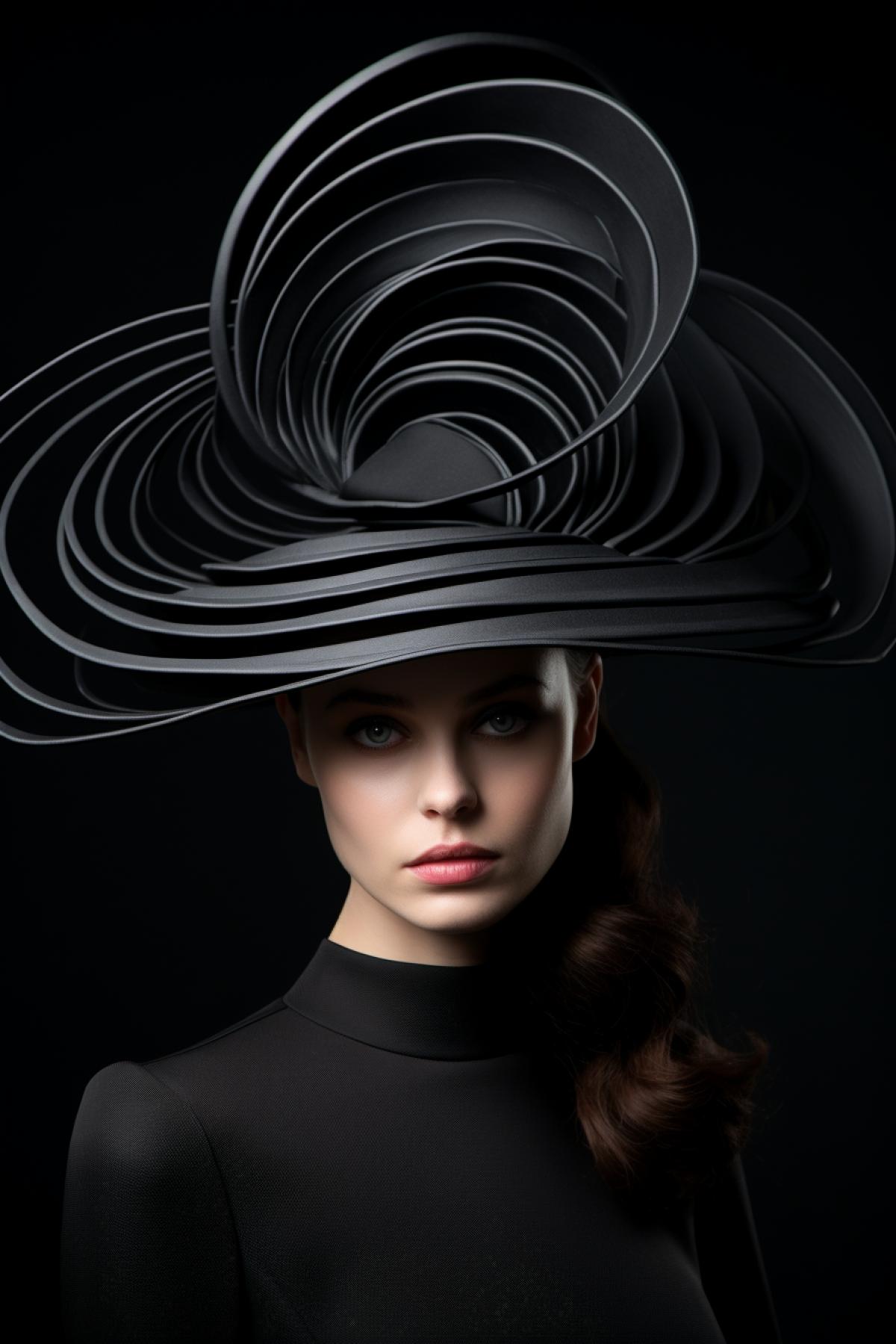 Crawling Hat: A fancy hat with “crawling” decorative elements that create a play of light and shadow.