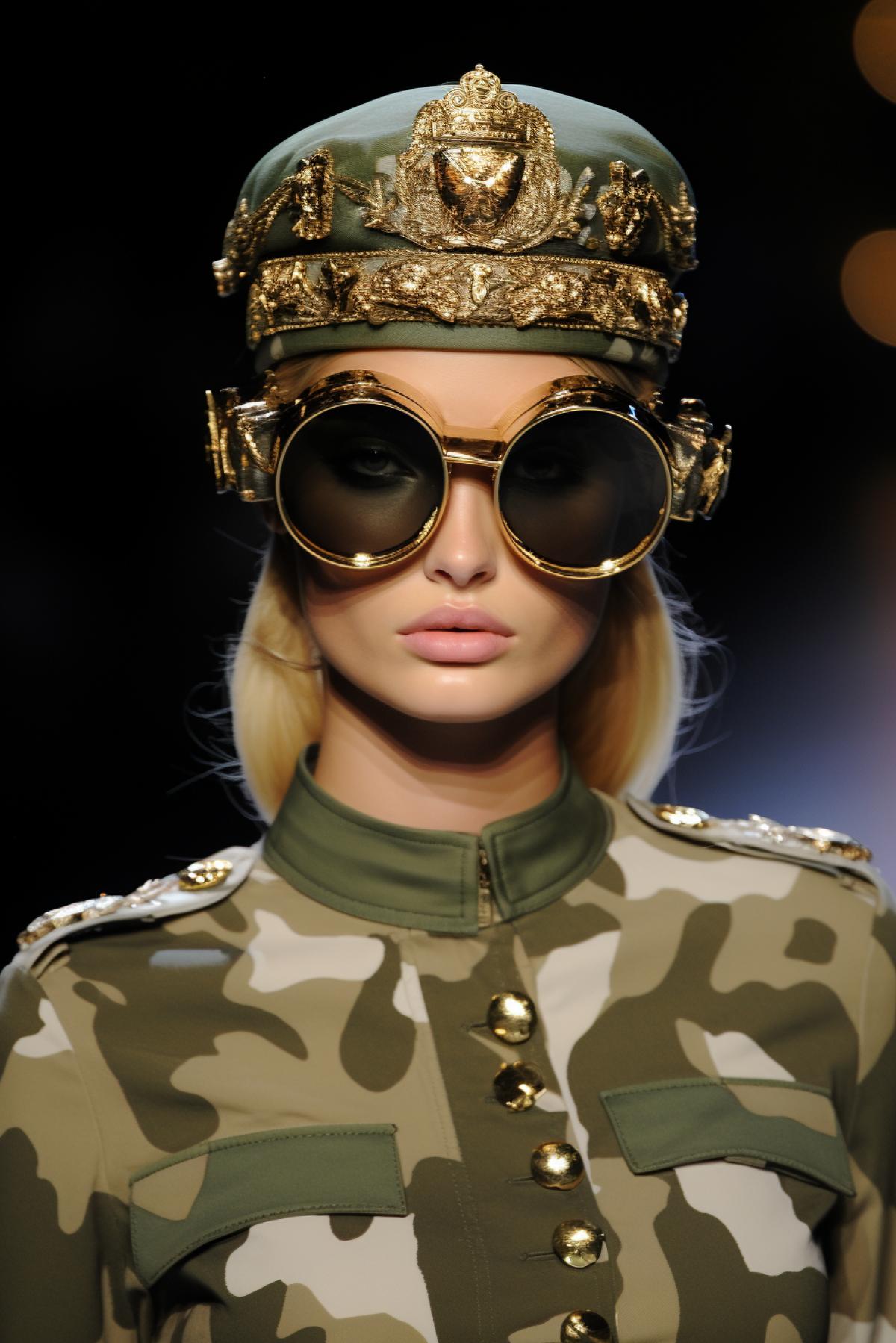 Military casco worked out by Dolce e Gabbana