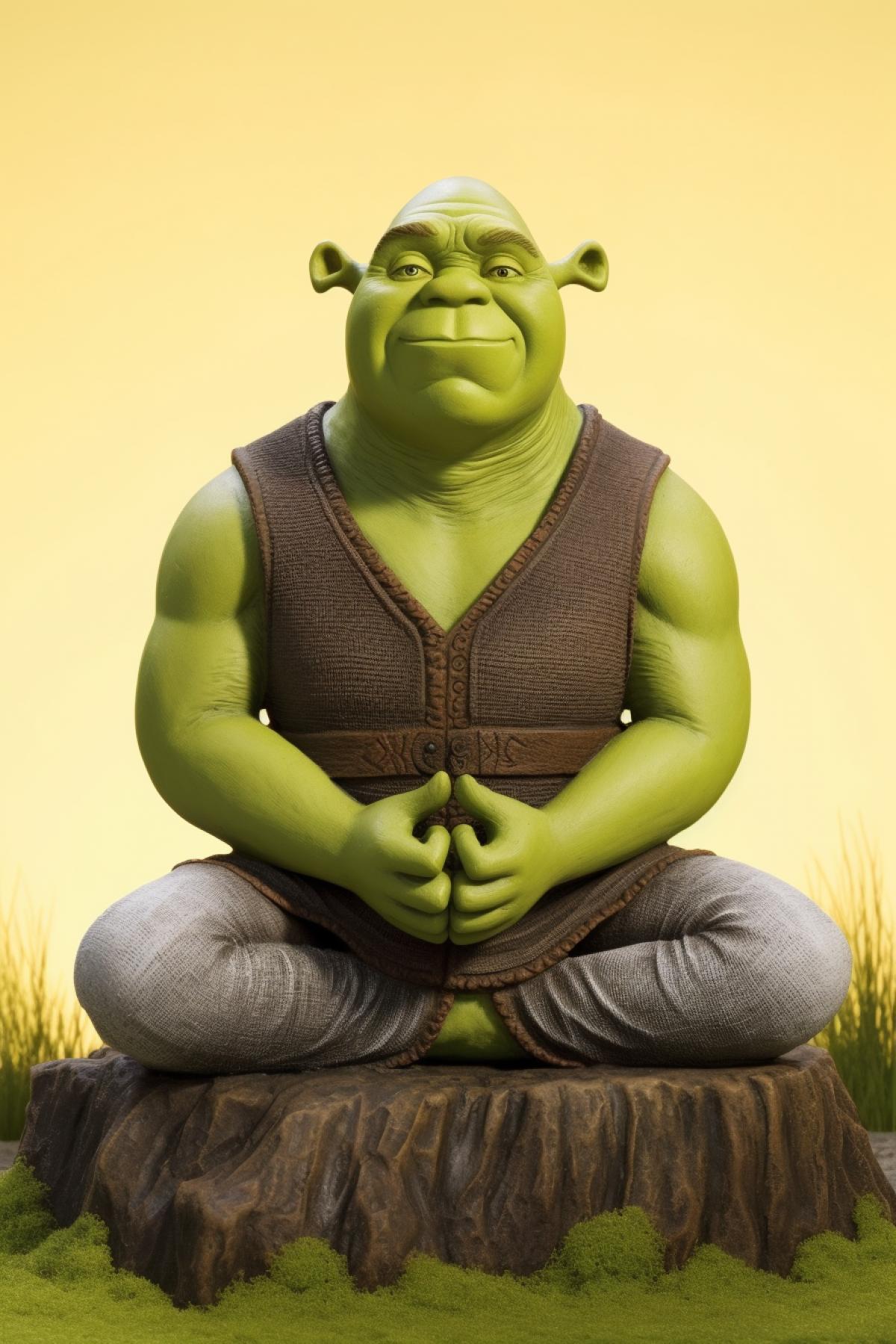 Shrek in meditation