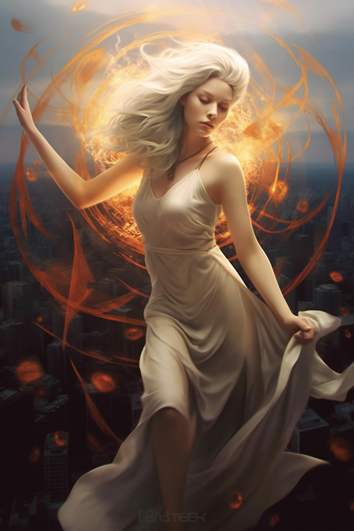 Tarot card magic fire