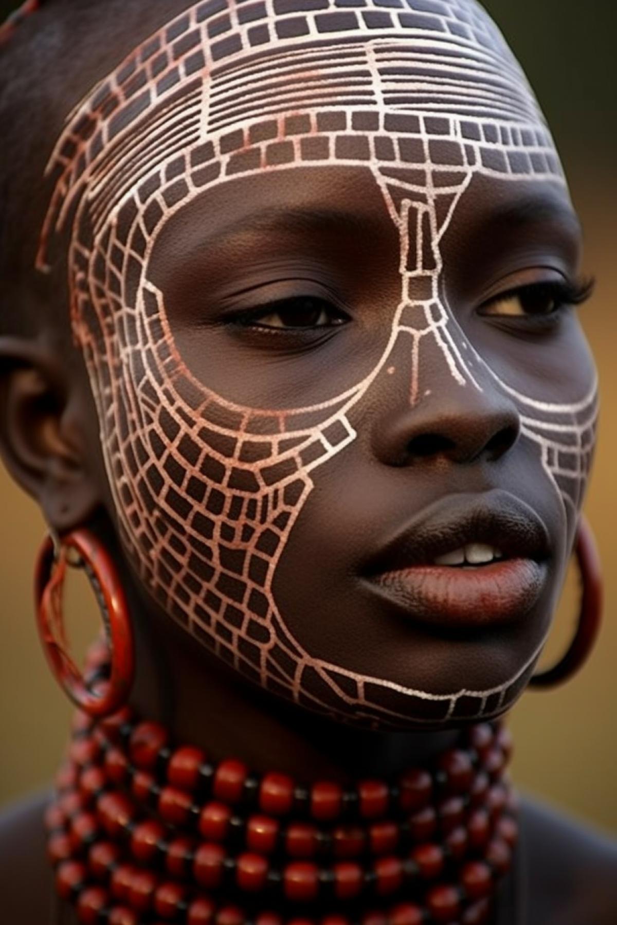 Hamer African woman wearing lip disk with scarification on body shocking beauty of strange traditions Africa