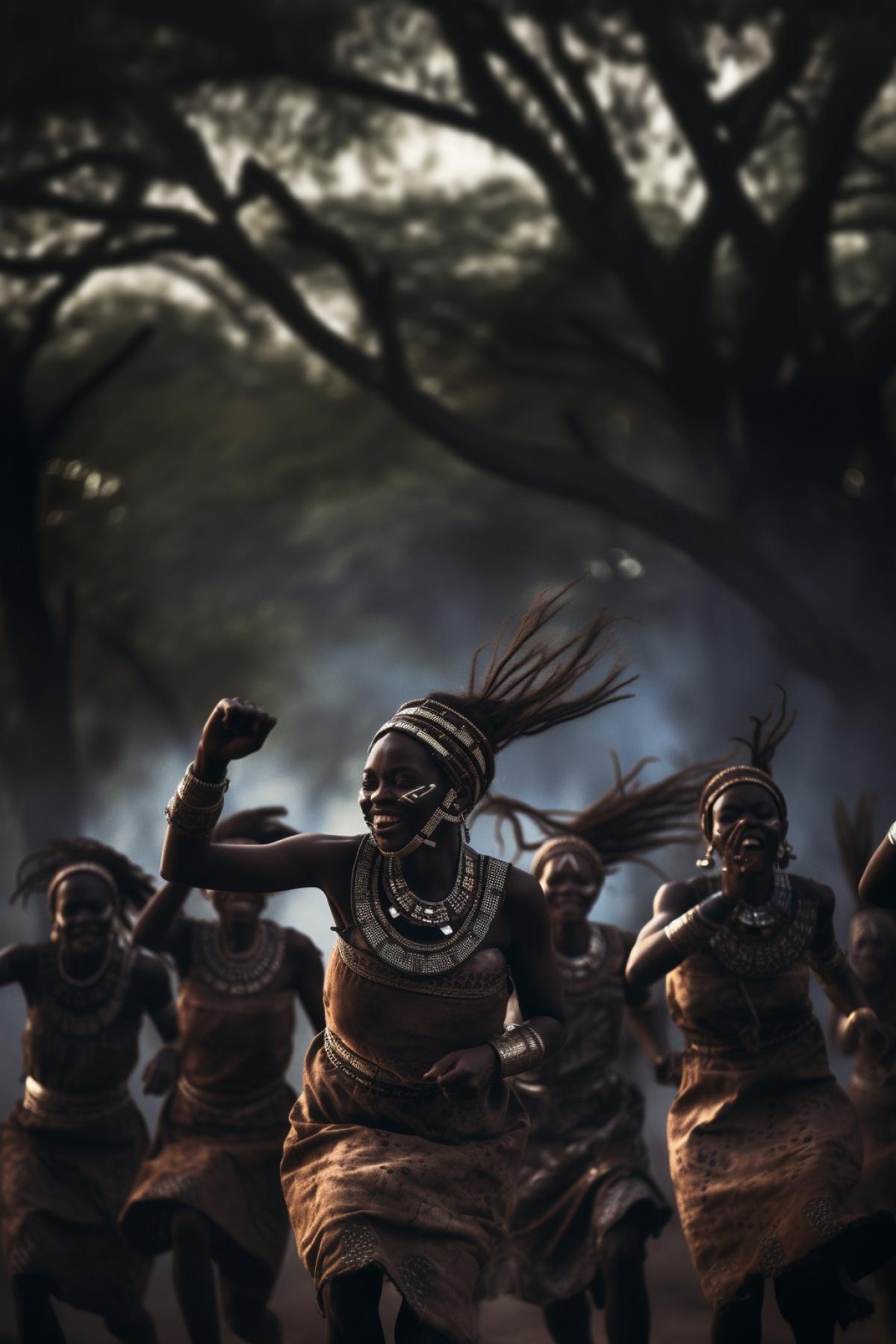 African tribe, dark skin, dancing, glow, photography,