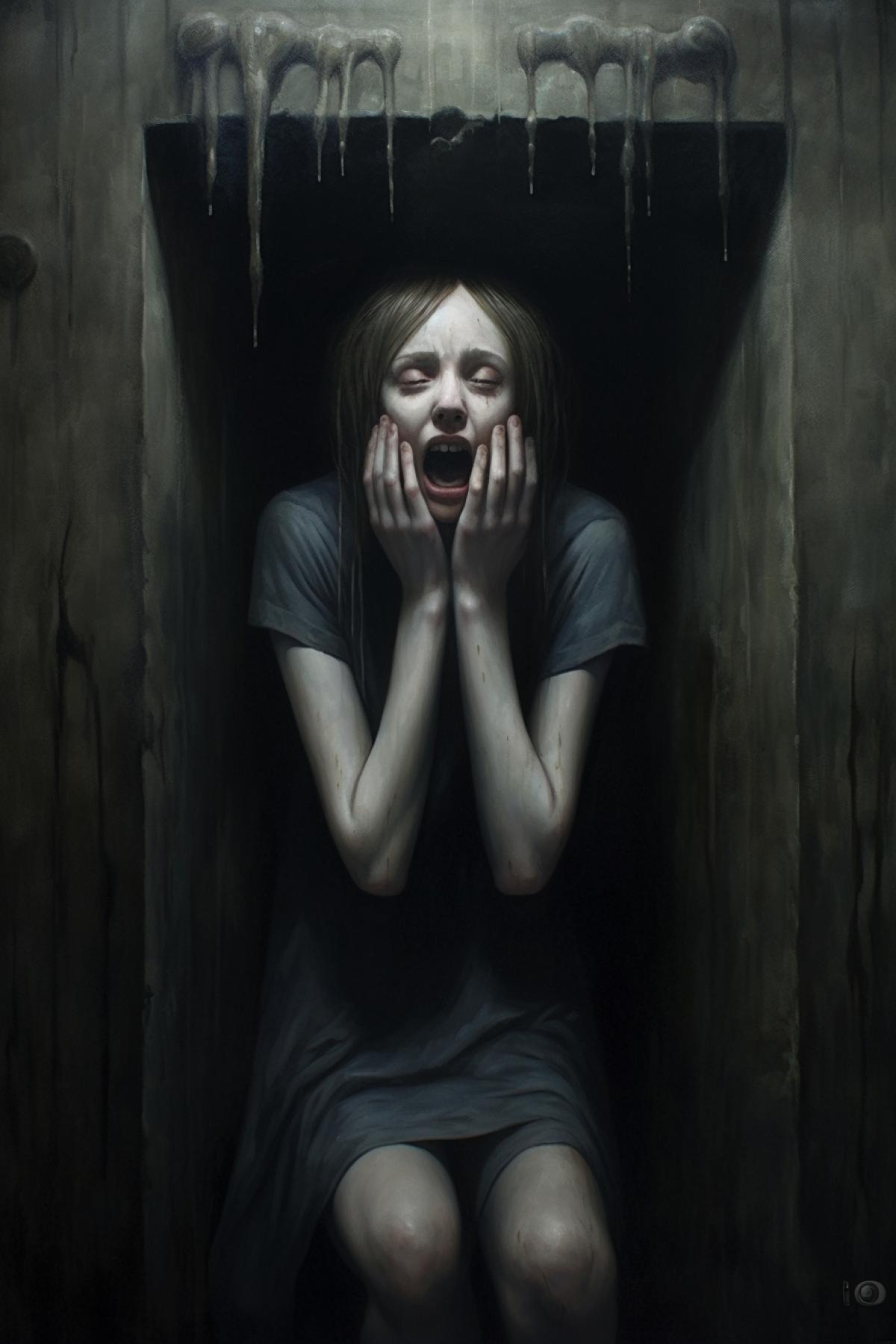 Girl with a phobia of the dark
