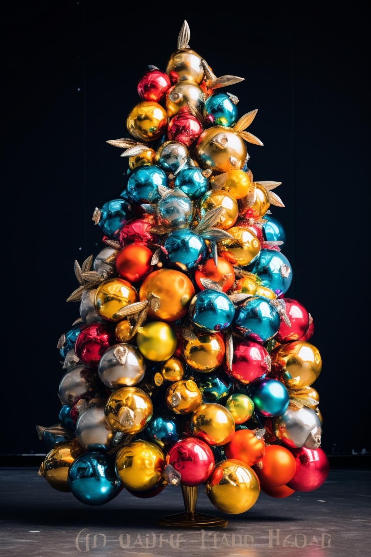 a christmas tree in the style of andy warhol --no artifacts, frame, border, text, signature, watermark, logo