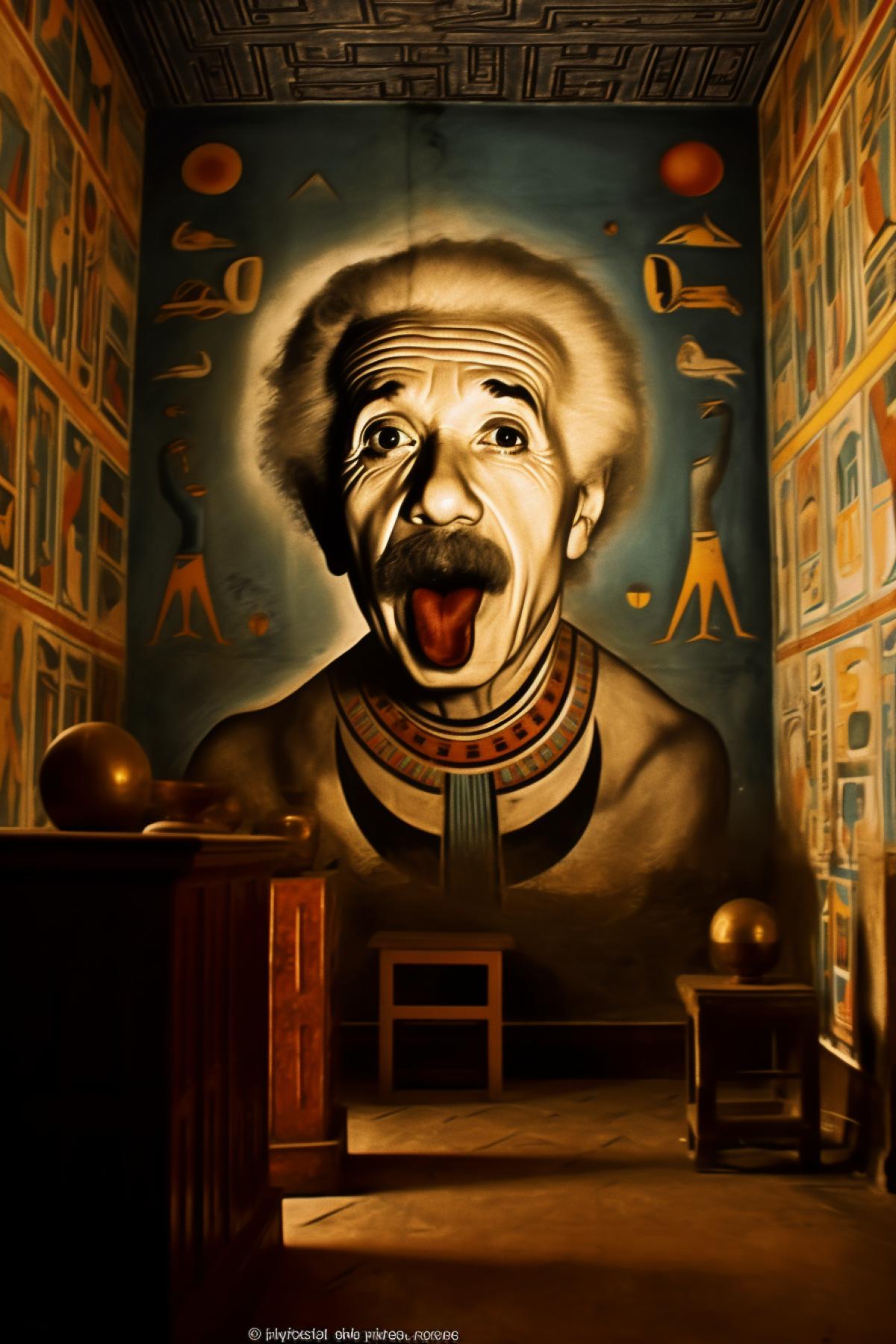Egyptian frescoes, rich colors.