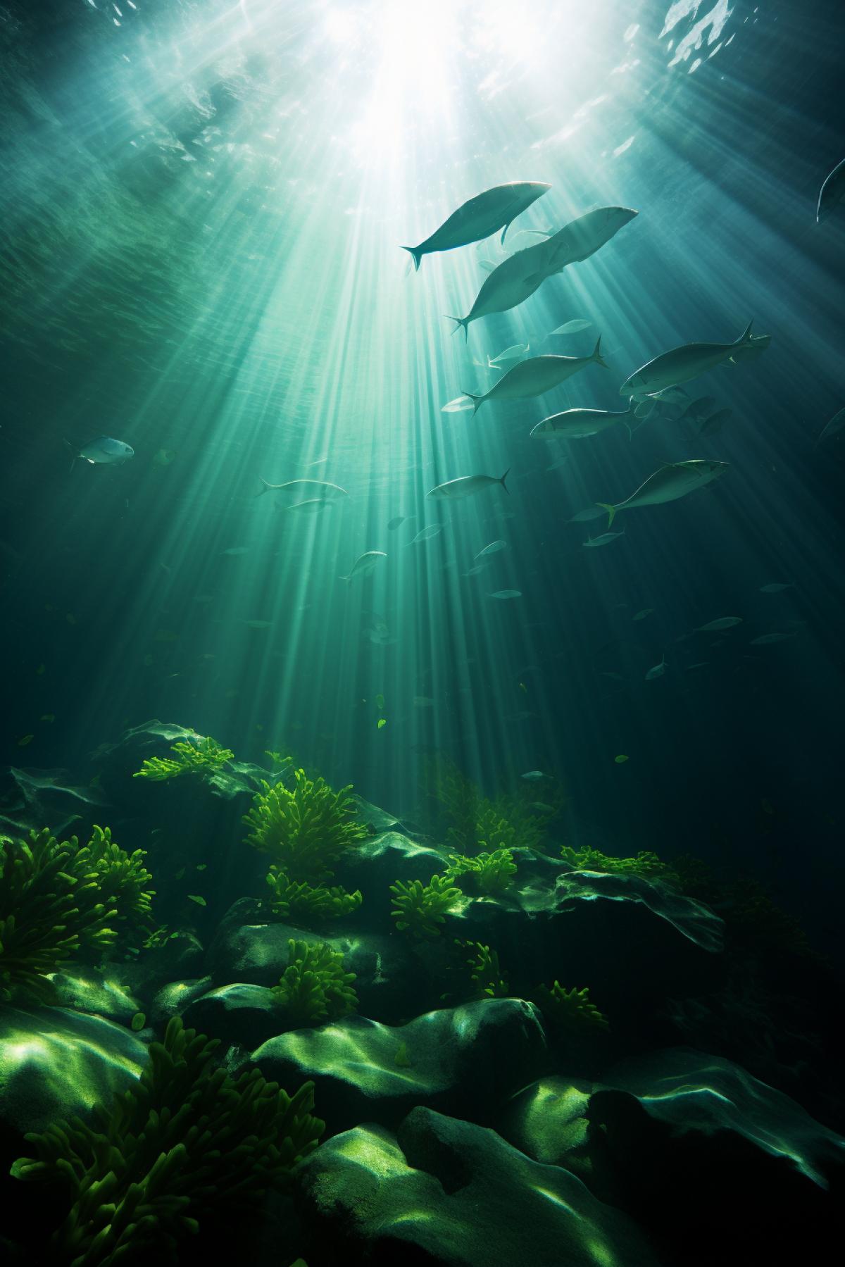 Green ray in the ocean