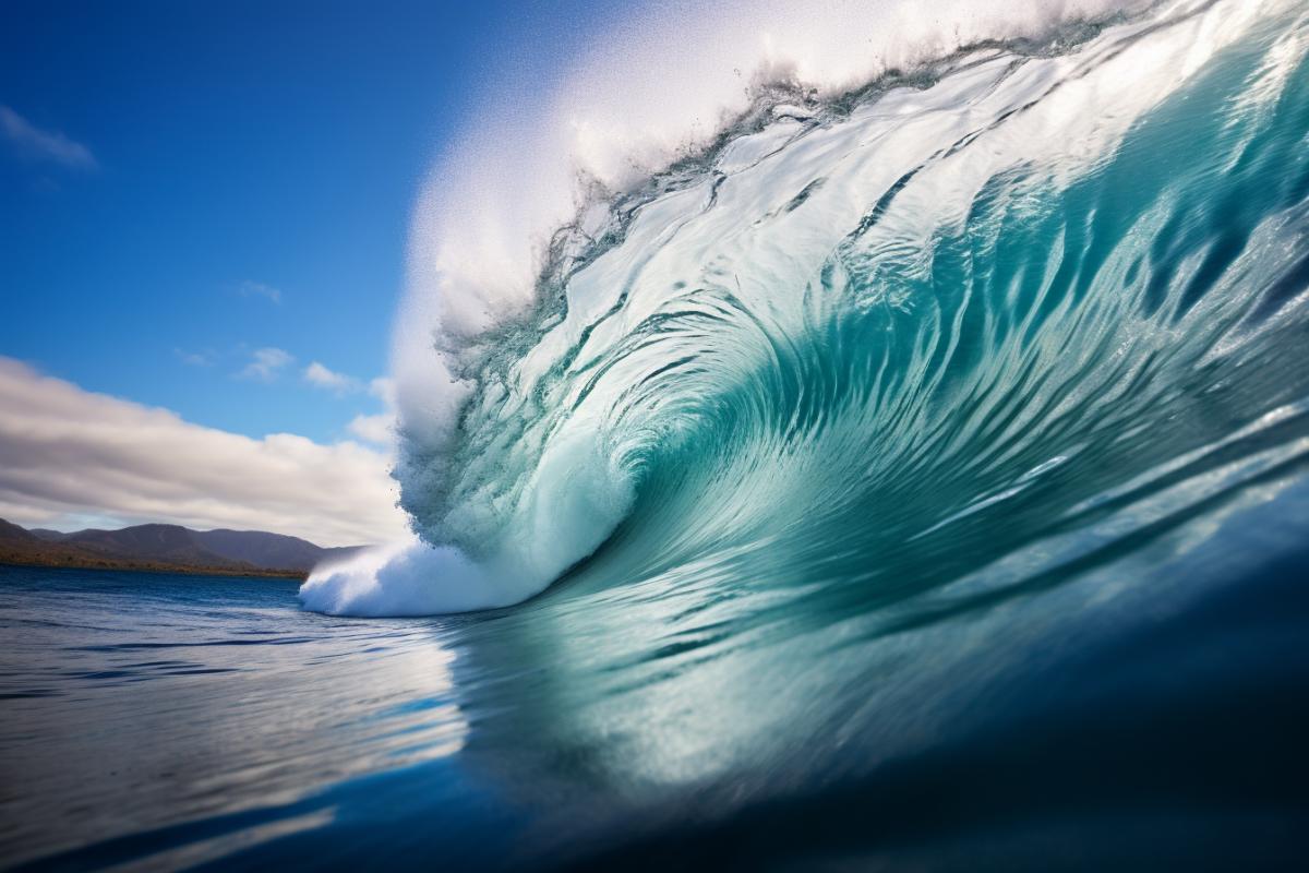 Tsunami wave in open ocean breathtaking awarded photo