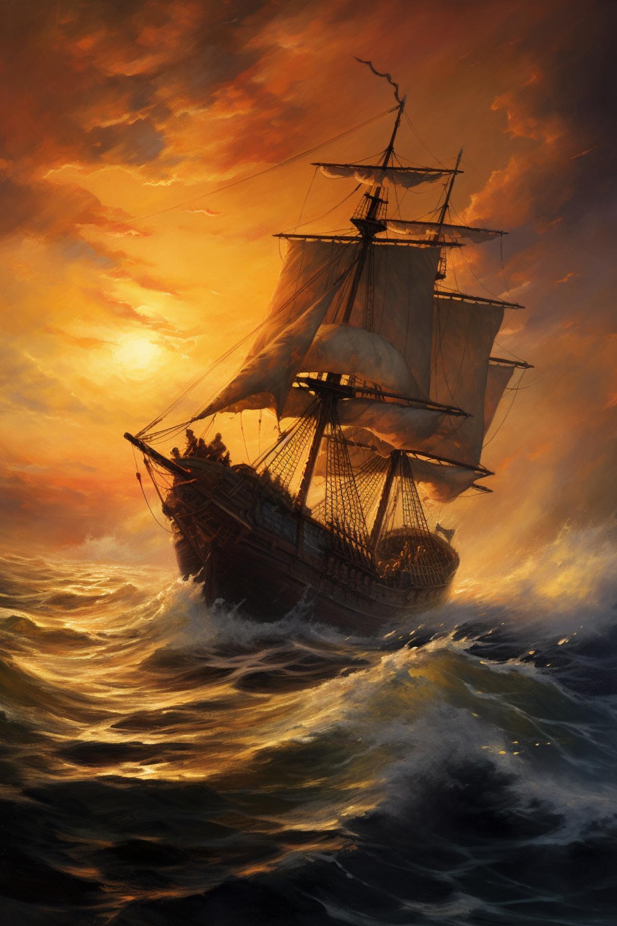Flying Dutchman canvas oil breathtaking art