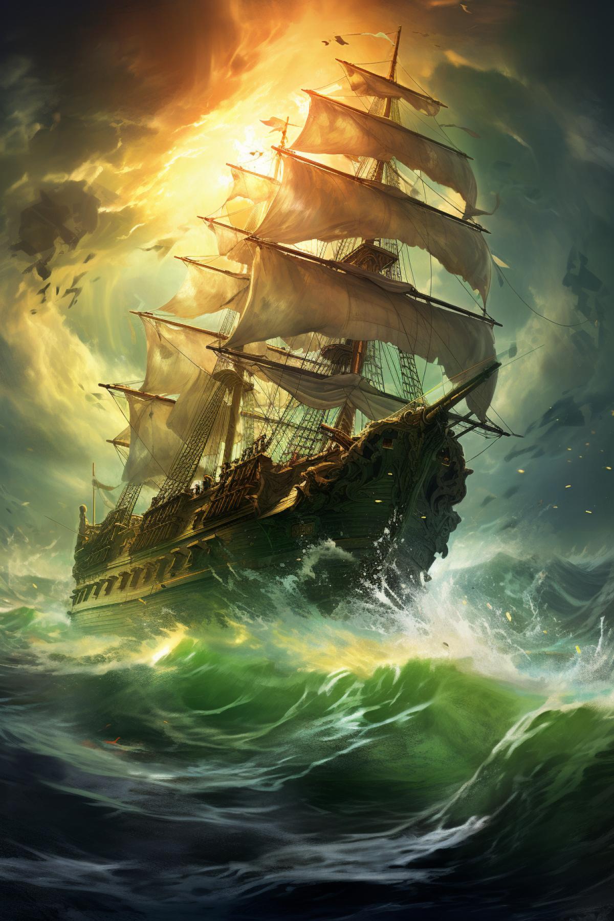Flying Dutchman legendary lost in ocean epic art