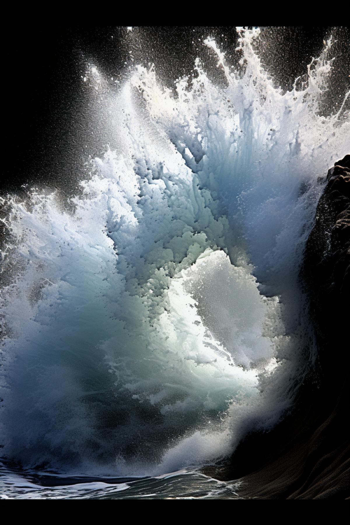ferocious power of the raging ocean, seascape