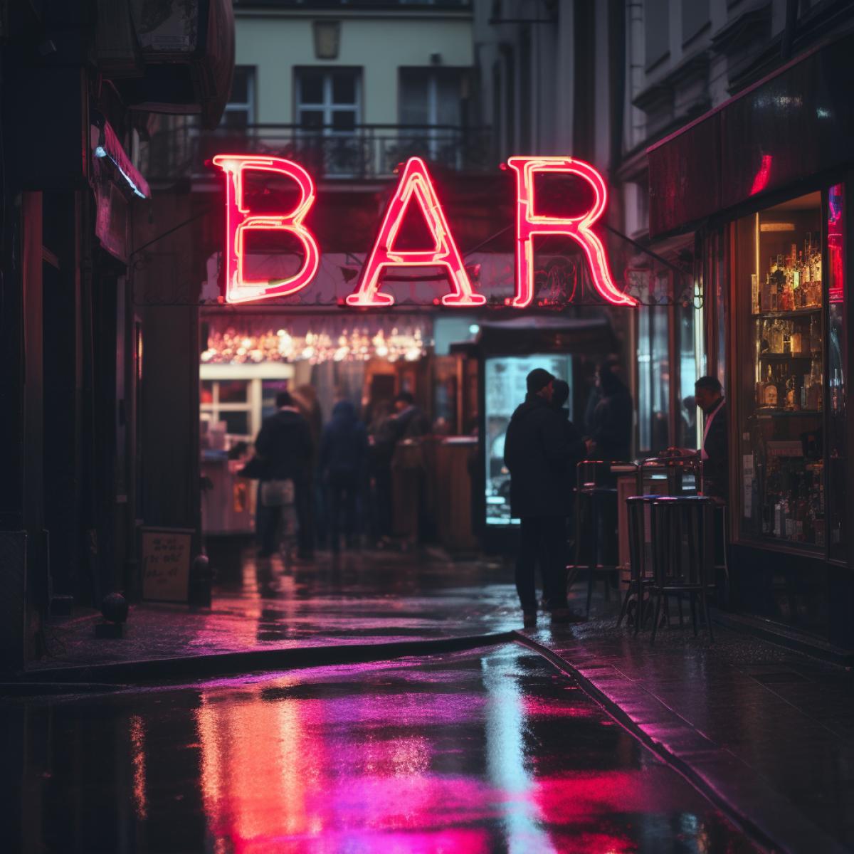 B A R neon sign