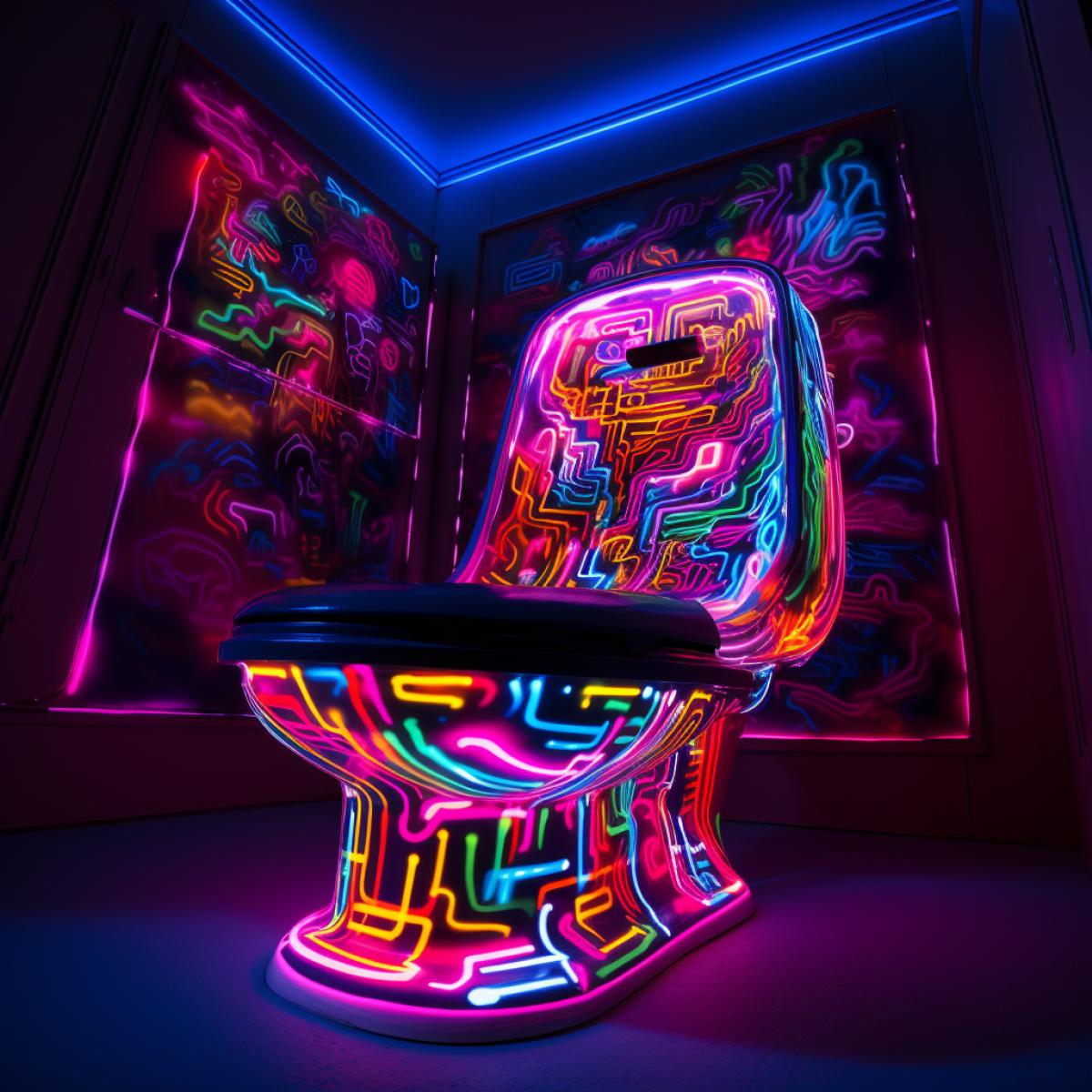 Neon toilet, work of art