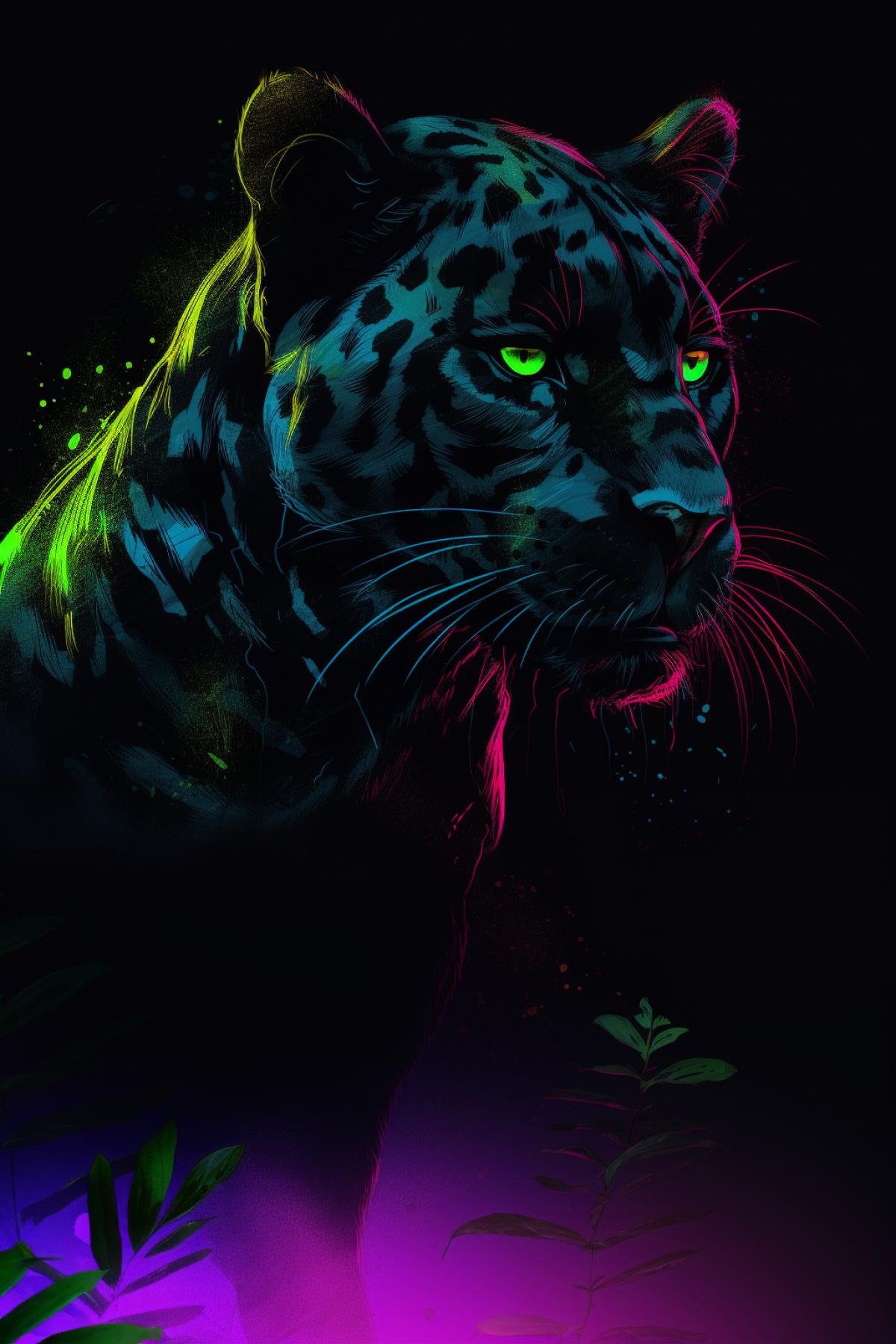dark Panther, aggression, arrogance, jungle, neon