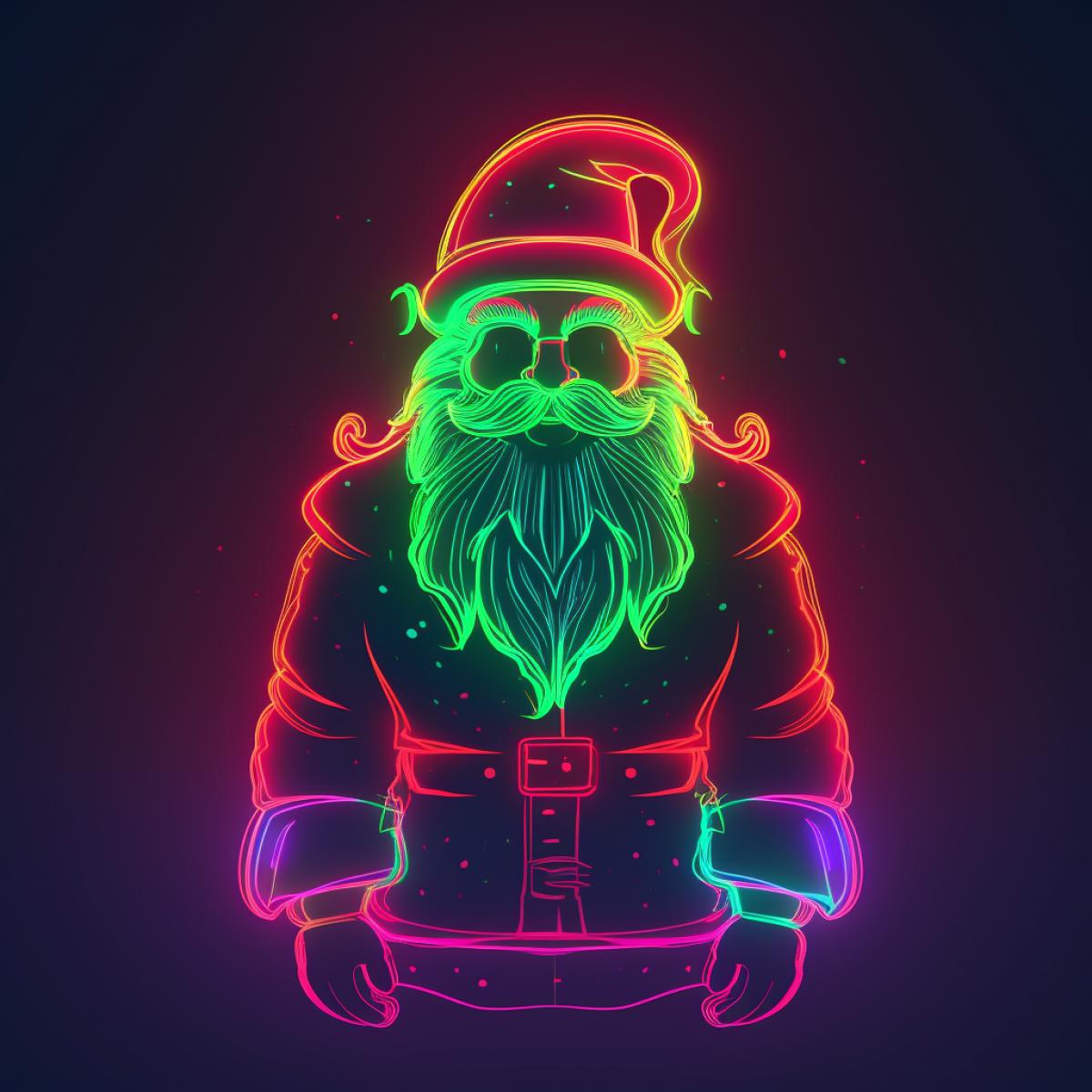 Santa Claus, elf, new year, neon