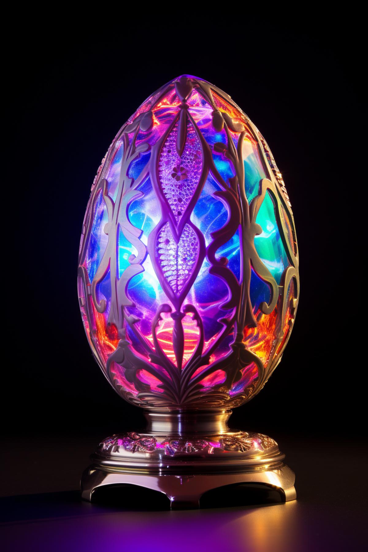 Fabergés egg neon holographic professional light jewelry awarded photo