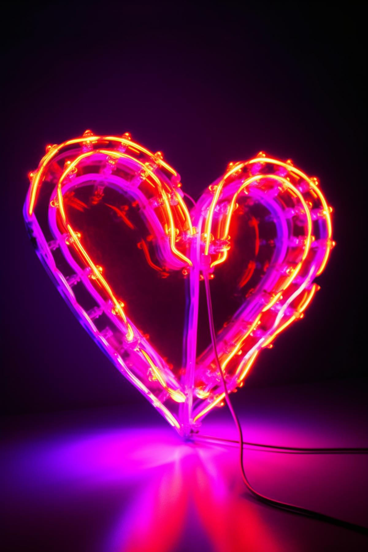 Neon, bright heart