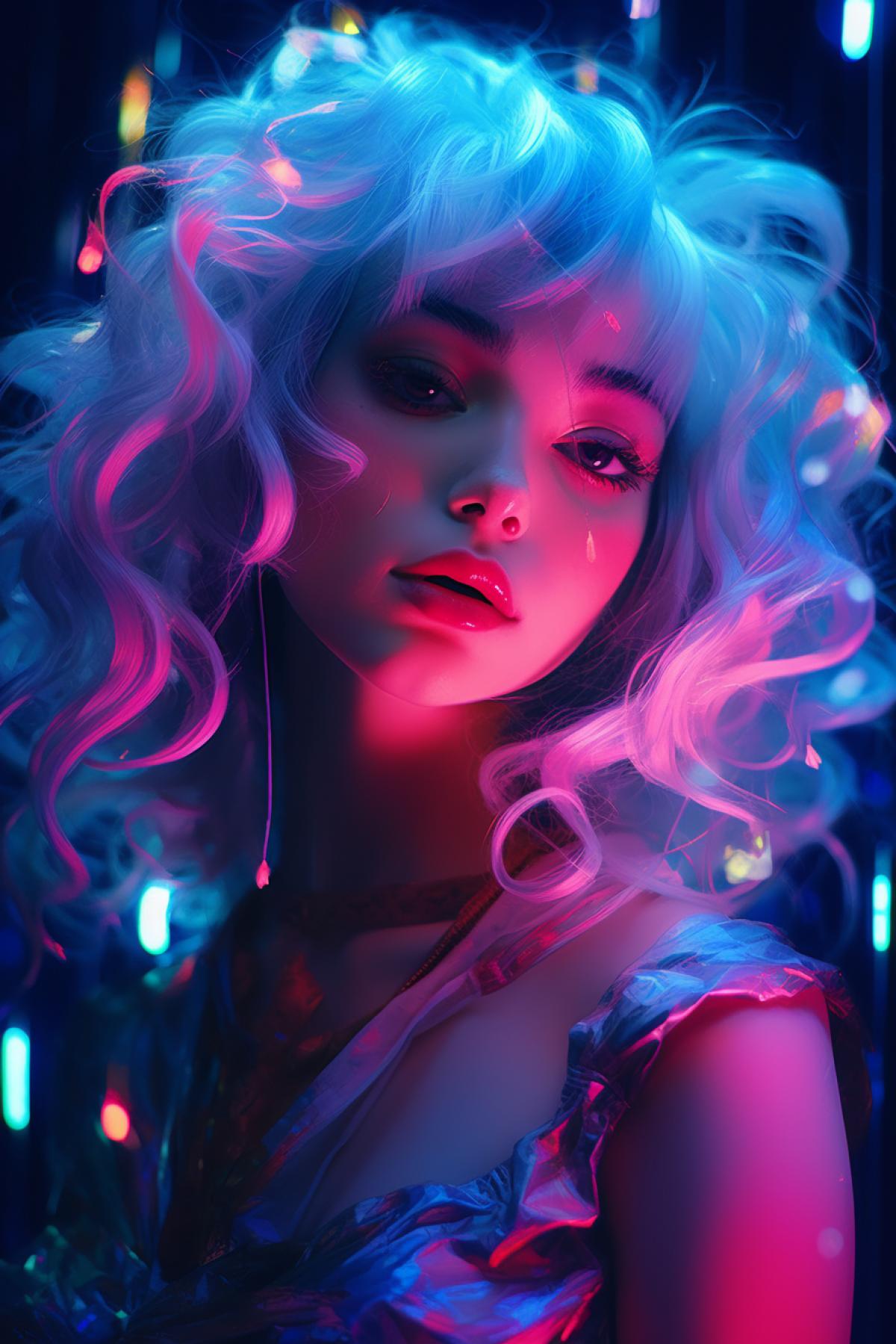 Neon, beautiful girl