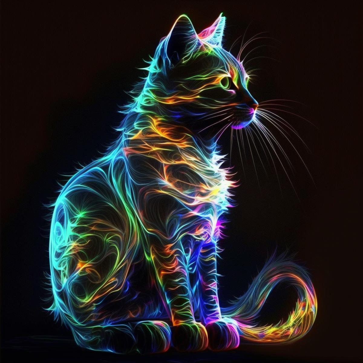 Fractal. Cat. Neon.