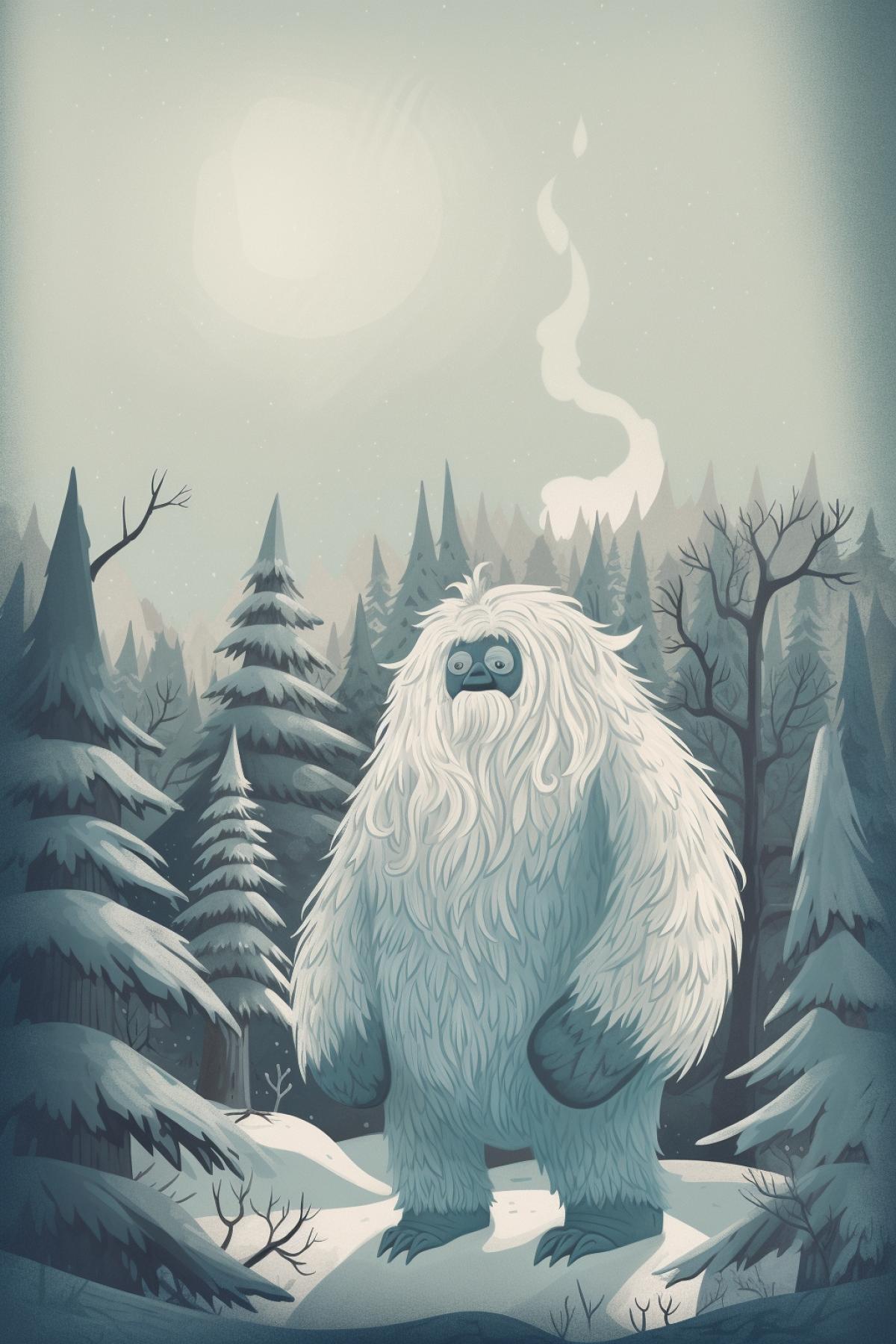 yeti, winter forest