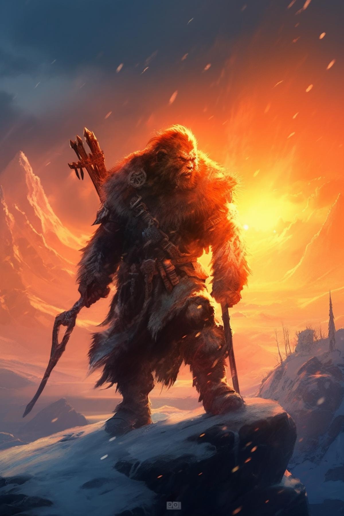 A complete scribe. In the sunset rays. Frosty apocalypse.