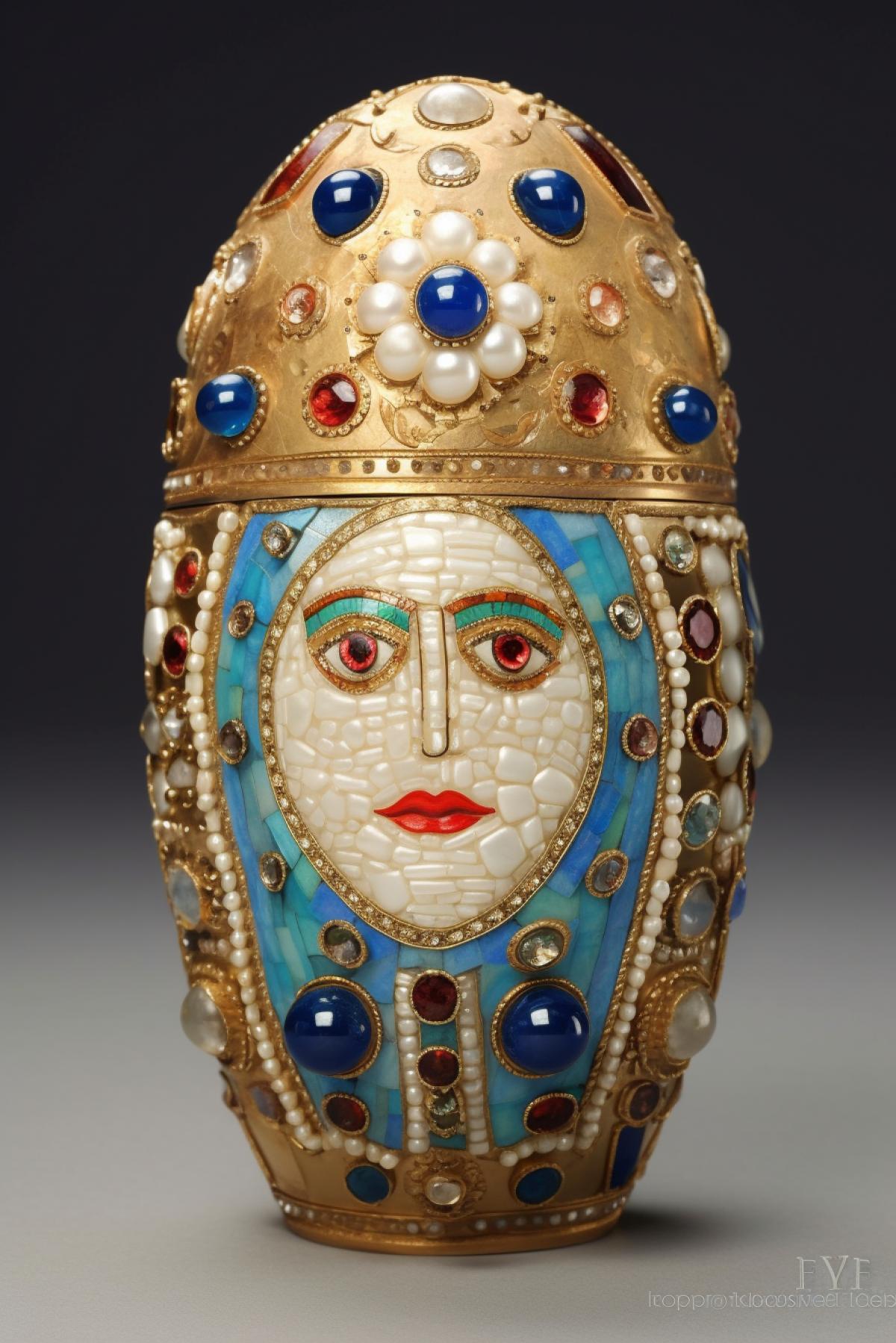 Matryoshka with gems and pearls