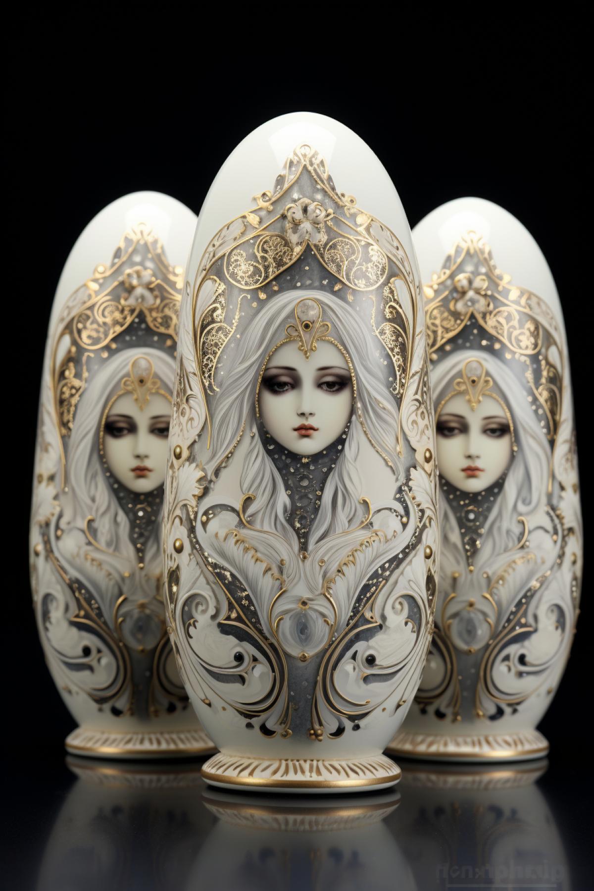 Illusory nesting doll crystal porcelain faberge baroque light haze