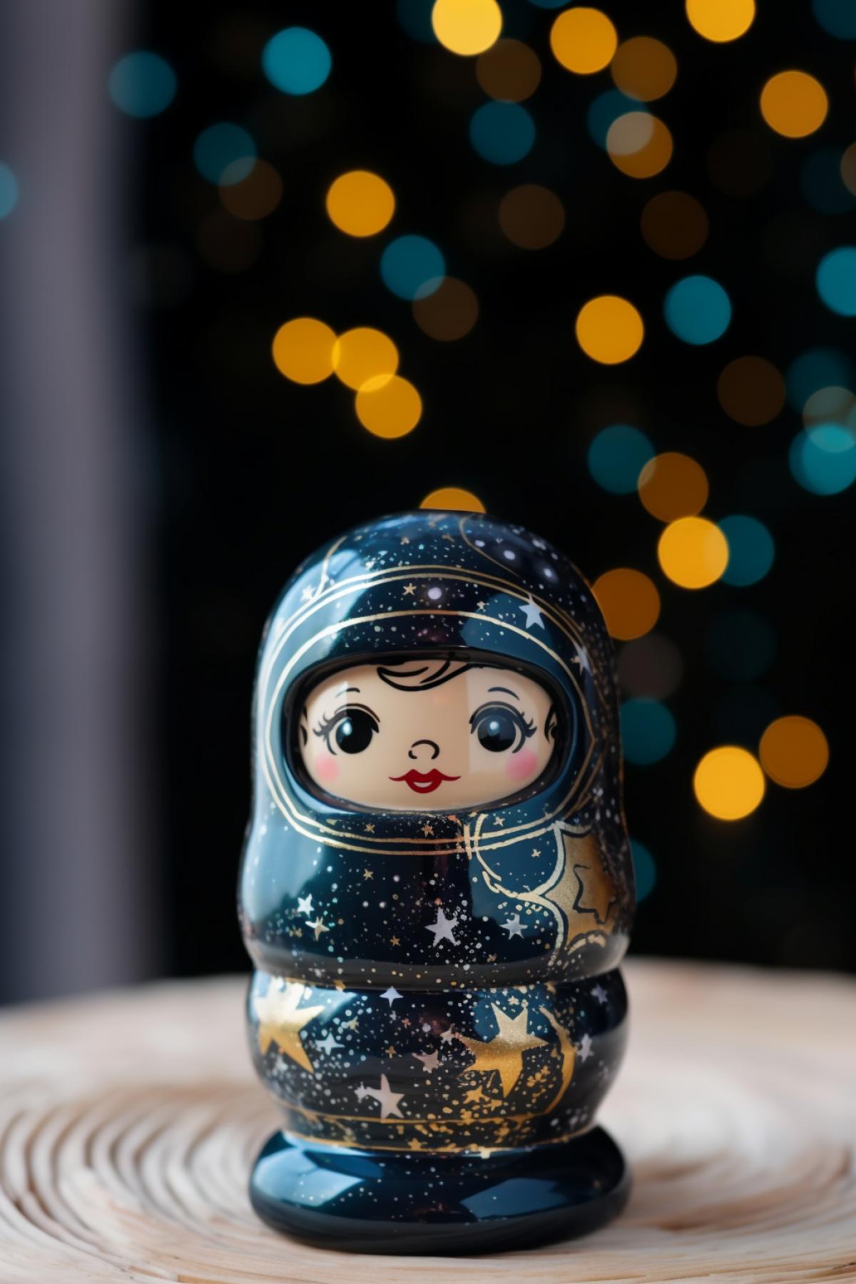 matryoshka astronaut. Milky way, stars, shine, twinkle