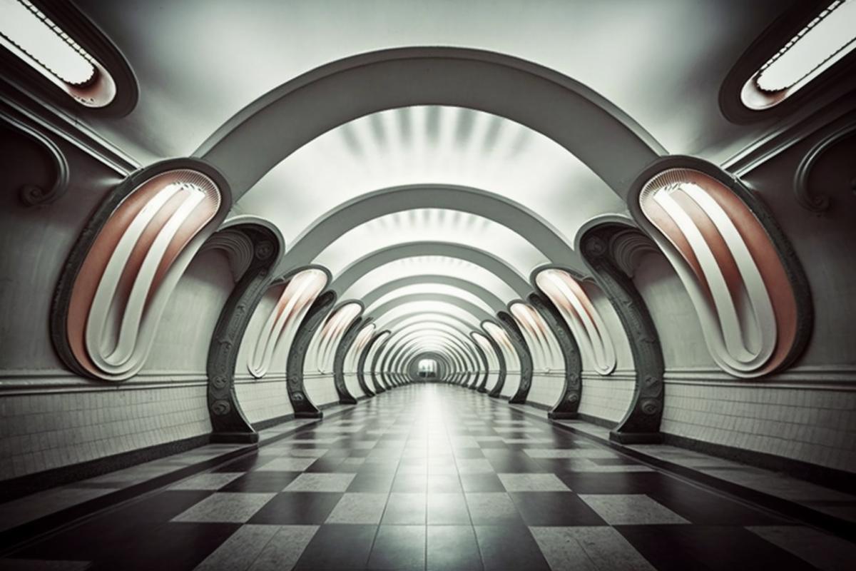 incredibly beautiful Soviet metro station, professional photography