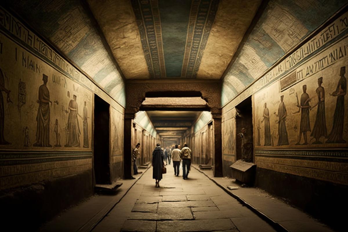subway station in ancient Egypt, professional photography