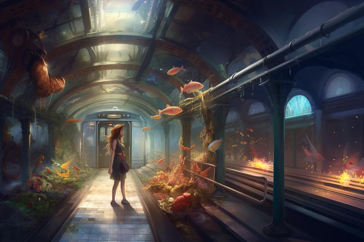 Subway, parallel dimension, good fairy spirits. magic