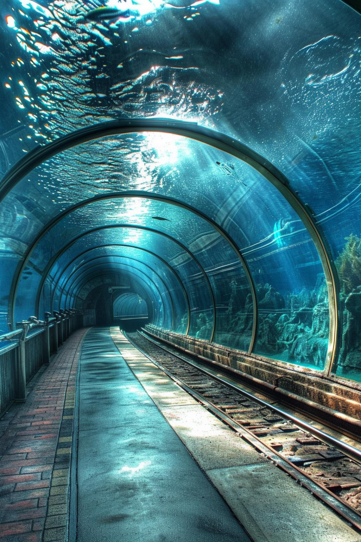 Subway station underwater. Very beautiful!