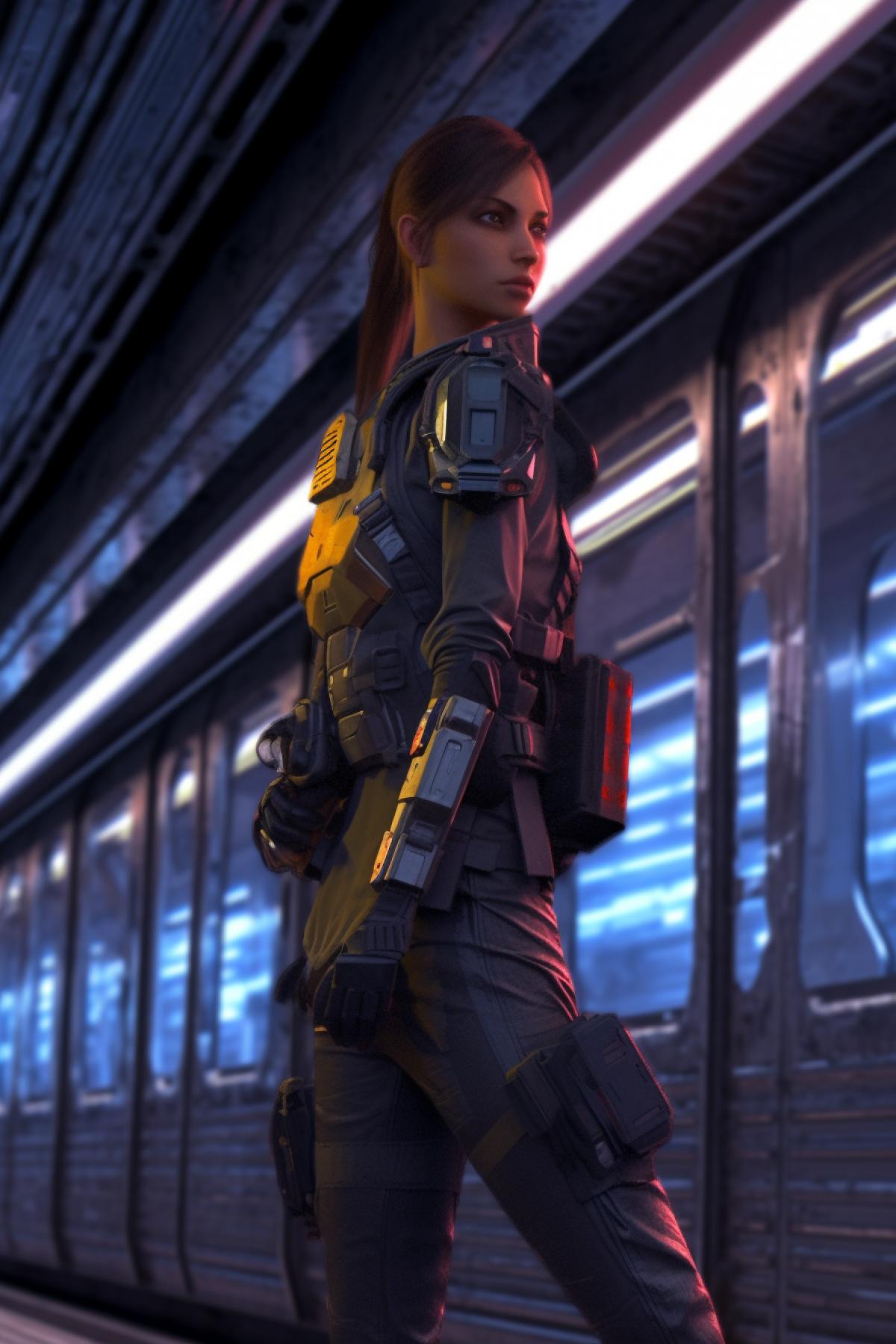 metro cyberpunk megascan, trending on art station, 8k render, high detailed, cinematic lighting, cinematic com4k, ar 16:9 --no dof